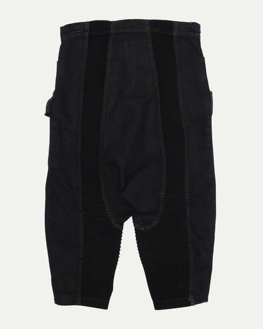 Waxed Drop Crotch Cargo Shorts