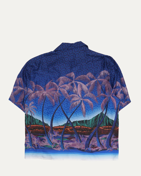 Sky Print Silk Short Sleeve Shirt