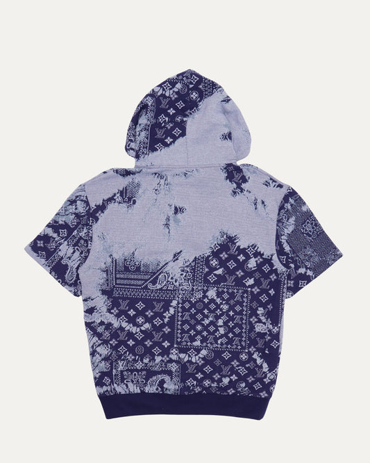 Monogram Bandana Intarsia Knit Short-Sleeve Hoodie