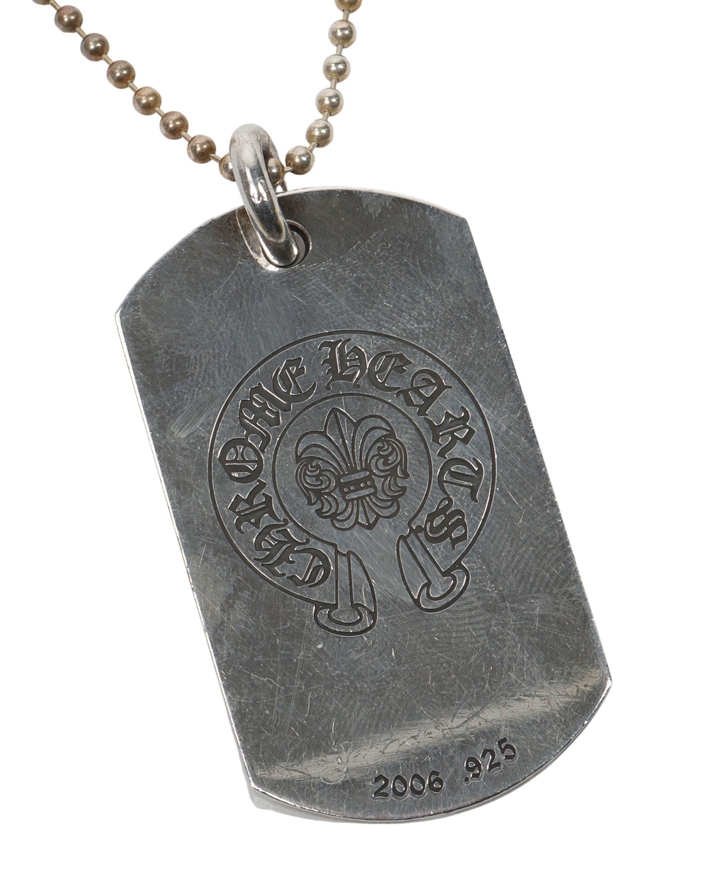 Paris Dog Tag Pendant with Chain