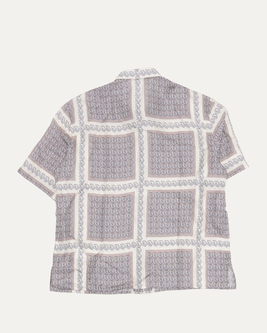 Silk Oblique Monogram Short Sleeve Shirt