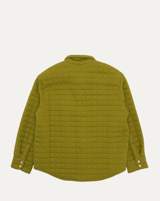 Crochet-Trimmed Quilted Shirt Jacket