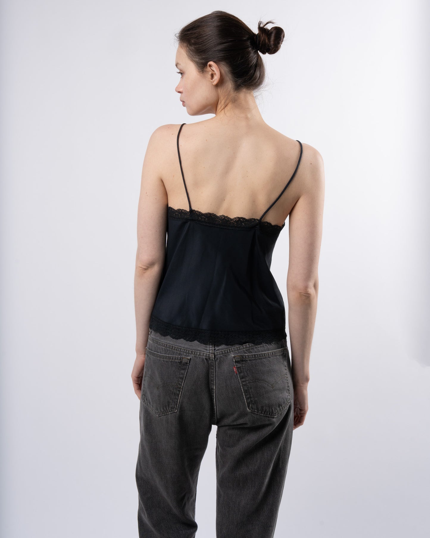 Silk Camisole With Lace Trim