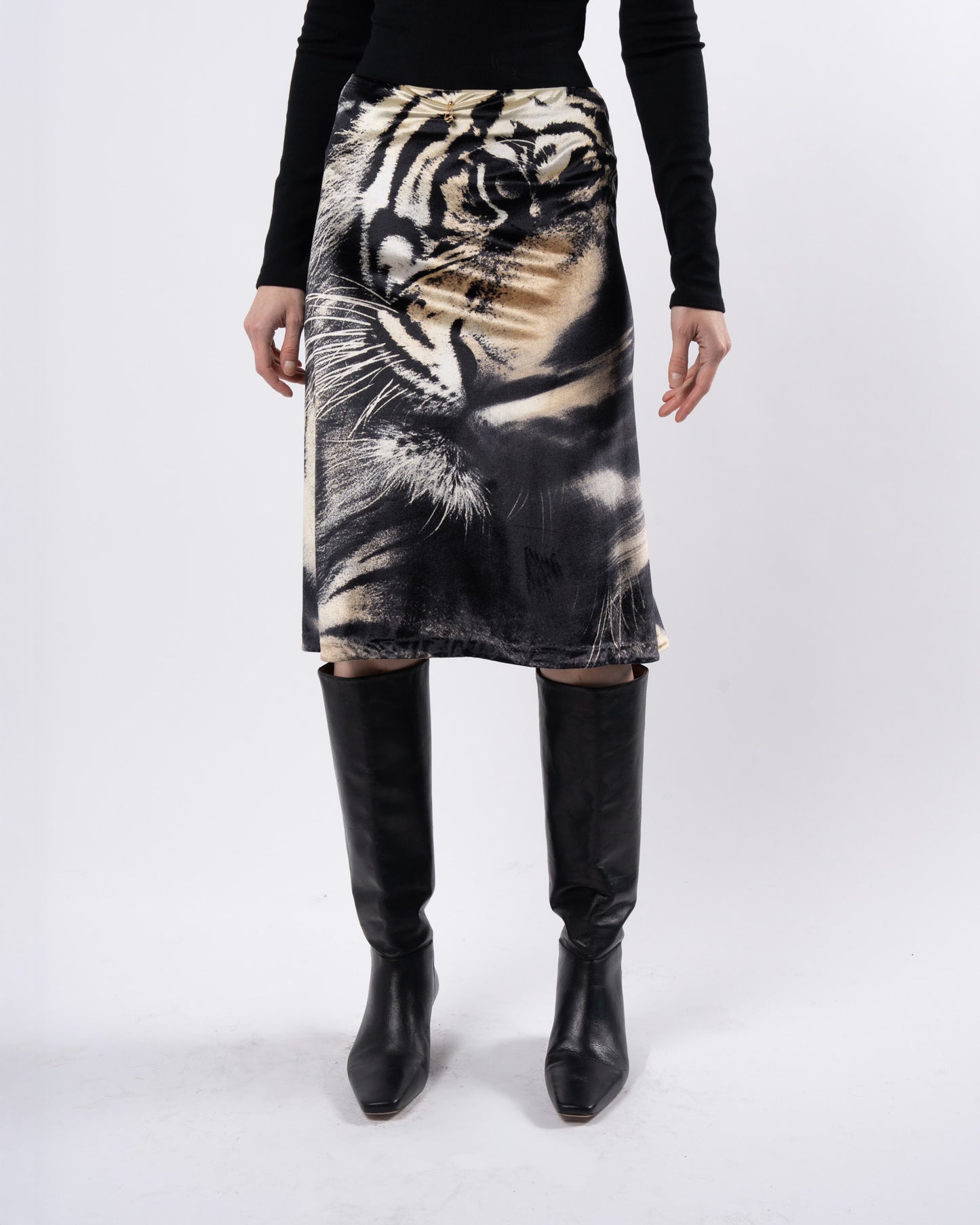 2001 Velvet Tiger Skirt With Gold Detail