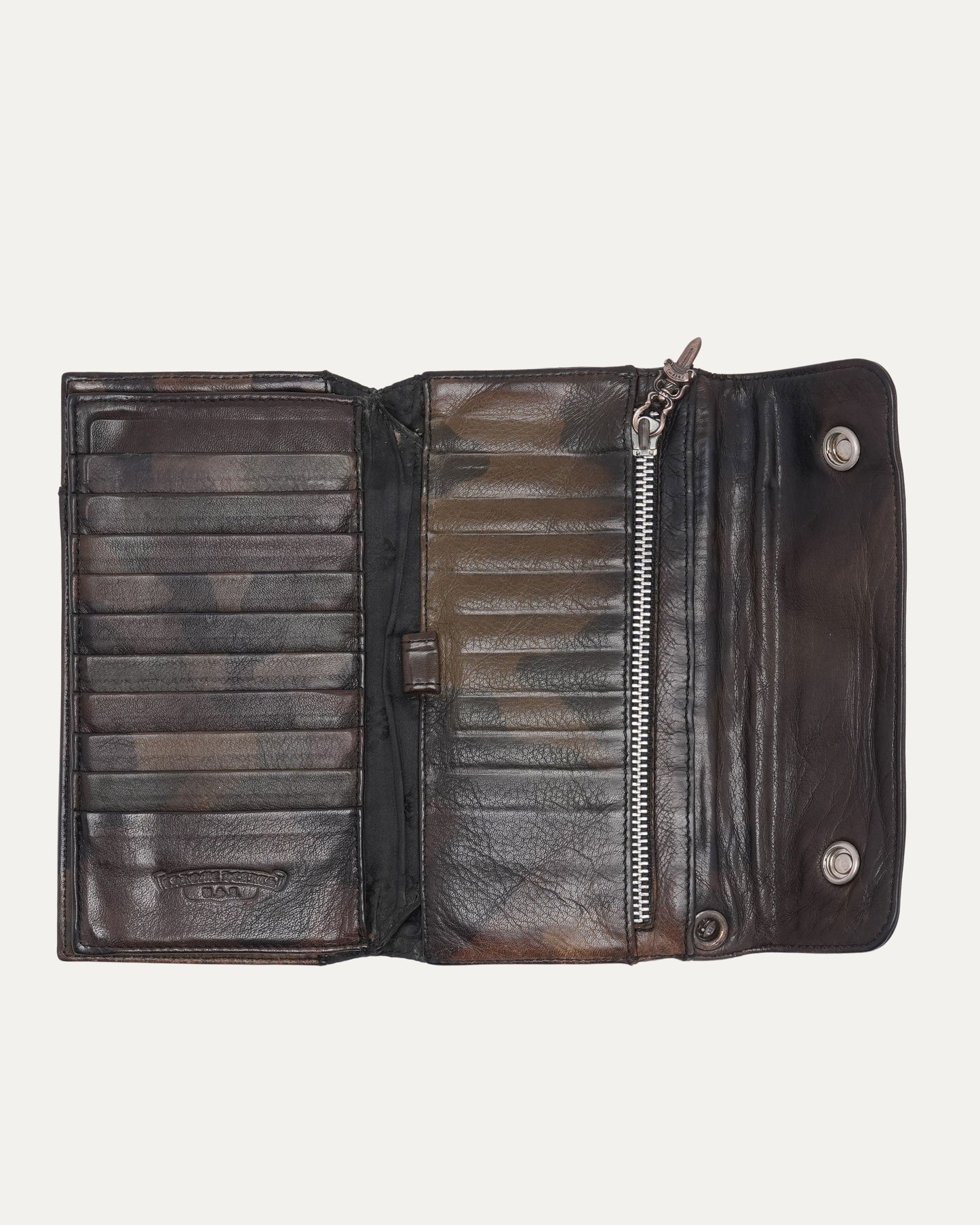 Camouflage Fleur Button Wallet