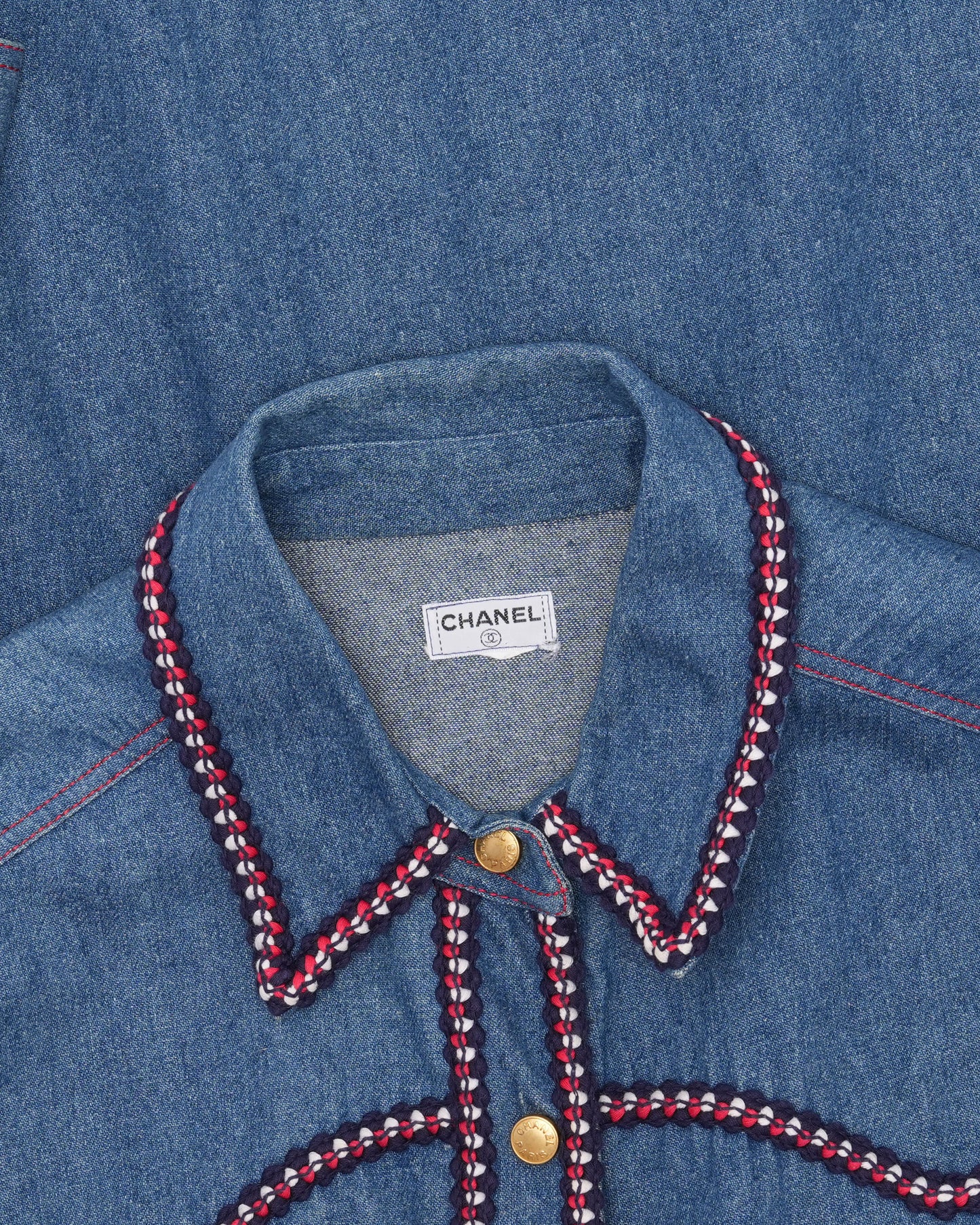 Yarn Detail Western Denim Jacket
