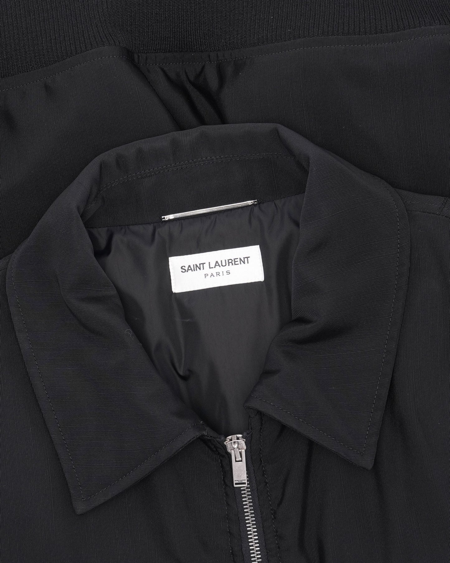 Wool Blend Collared Bomber Jacket