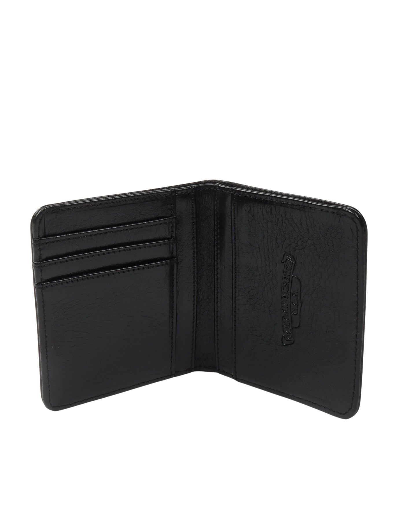 Leather Cross Bifold Patch Wallet