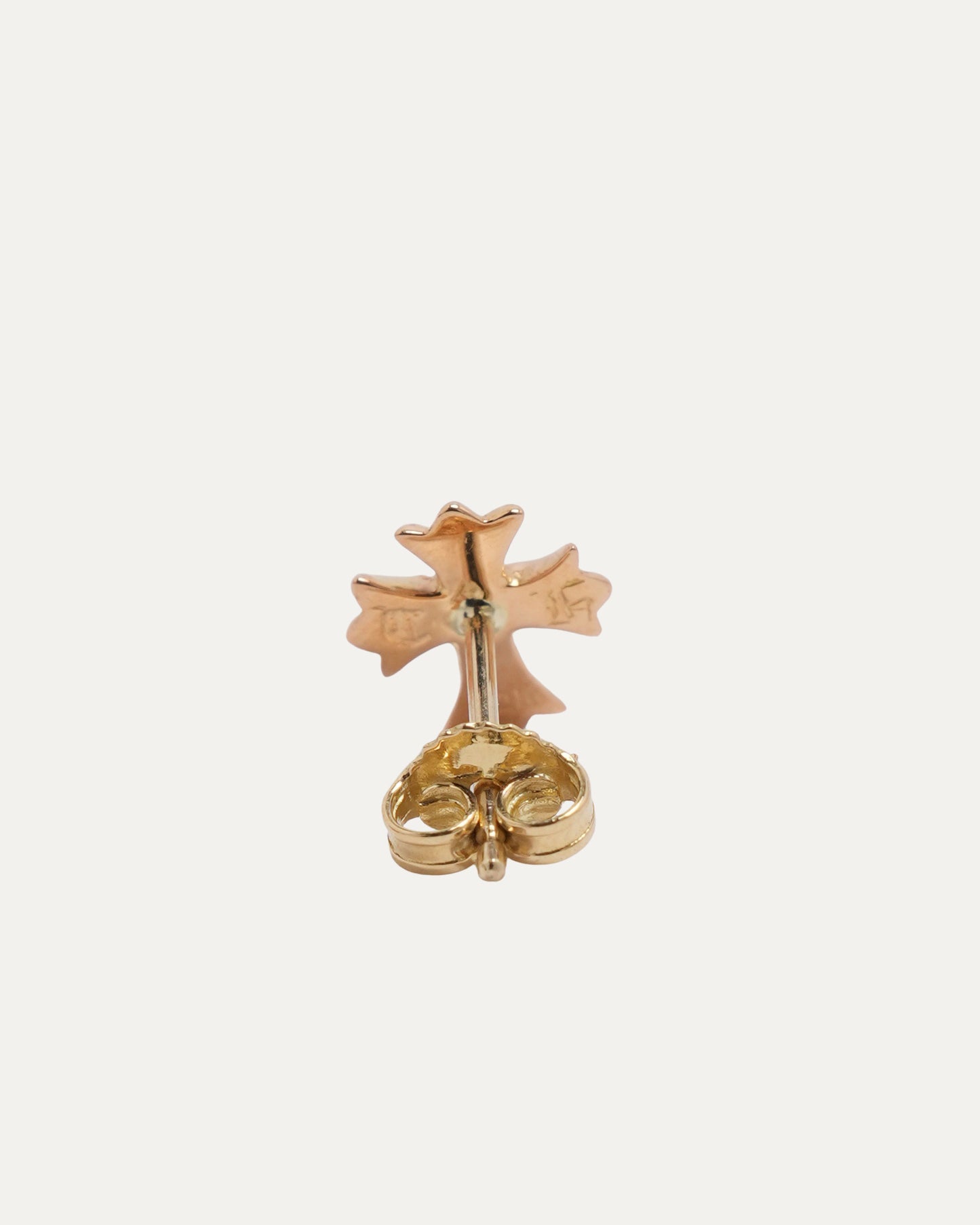 Gold Diamond 2 Fat Cross Earring