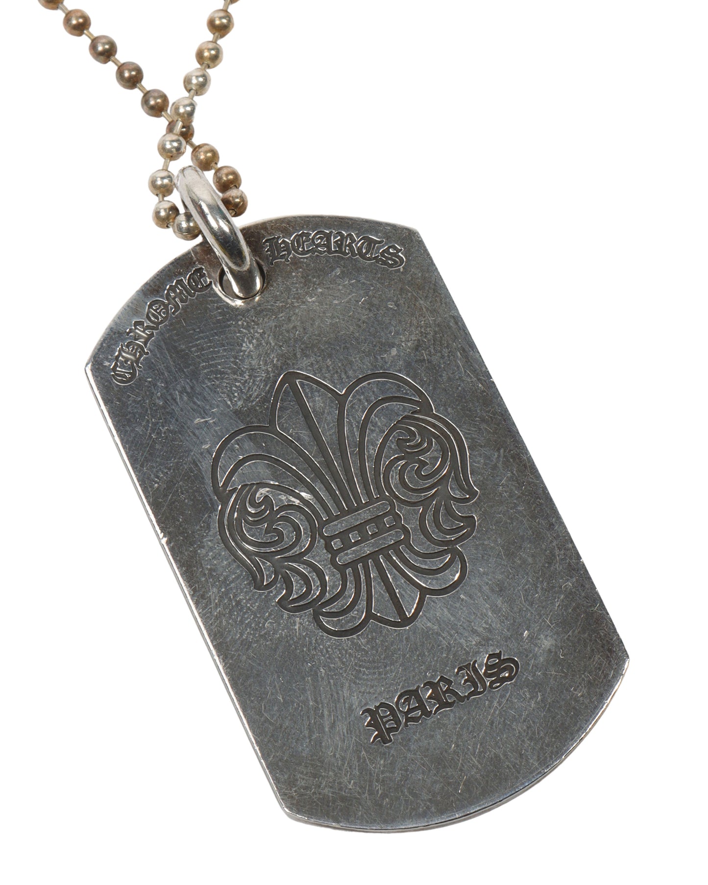 Paris Dog Tag Pendant with Chain