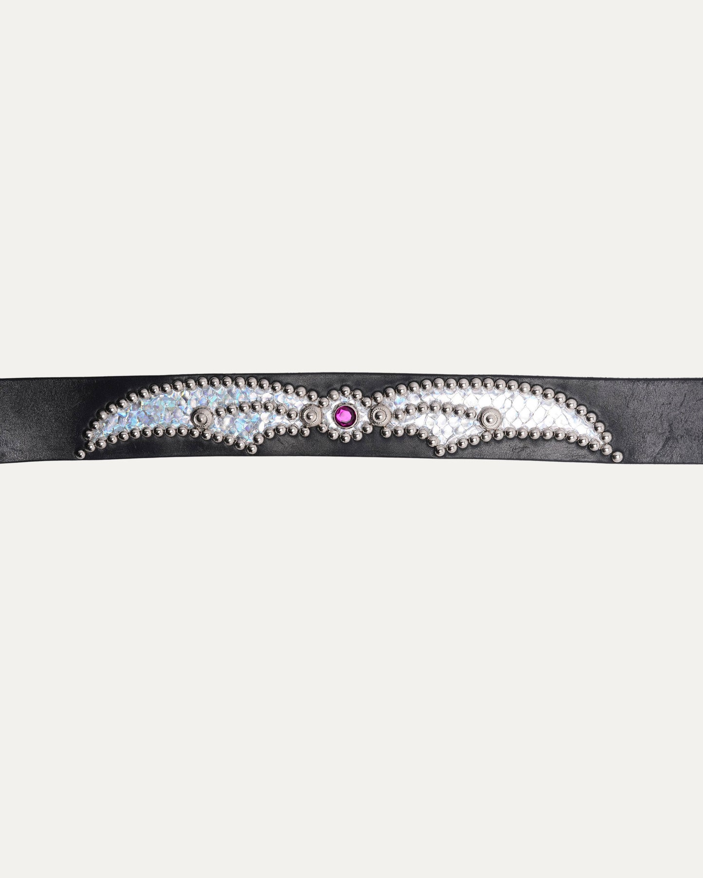 Studded Leather Snake Inlay Belt