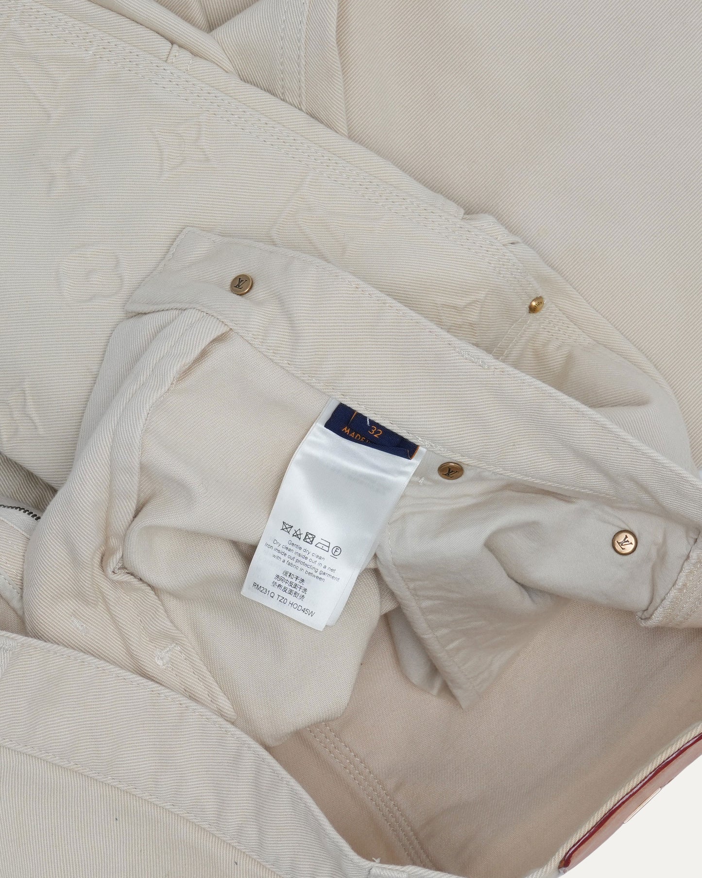 Monogram Embossed Double Knee Pants