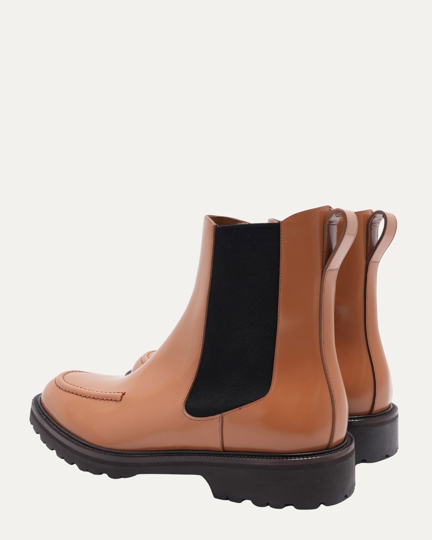 Patent Leather Lug Sole Chelsea Boot