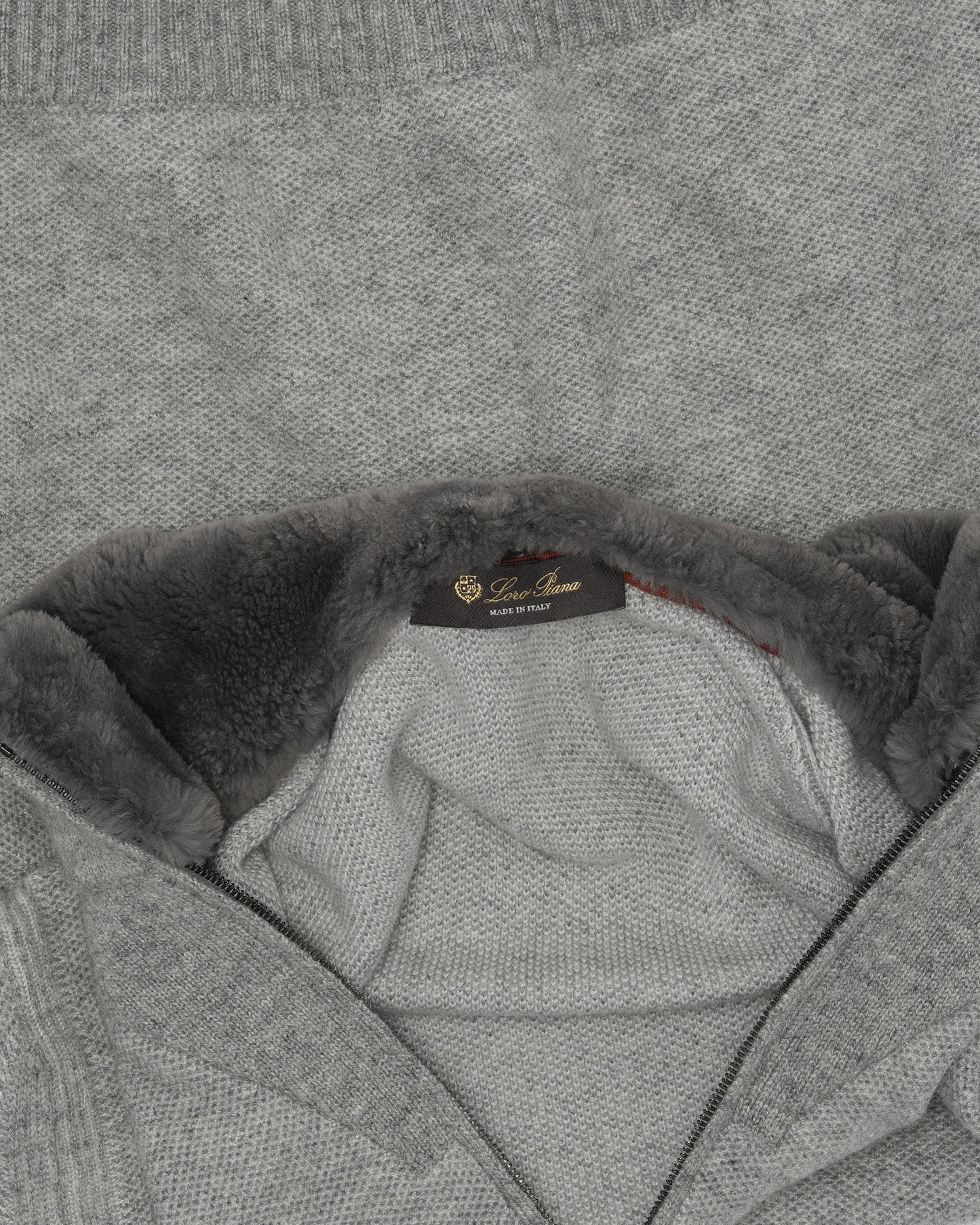 Shearling Zip Up Sweater