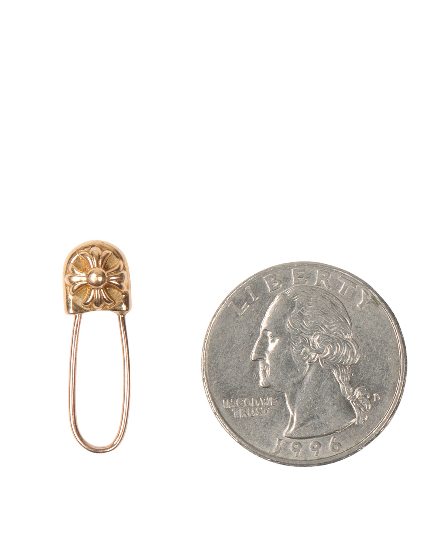 22k Gold Safety Pin Earring