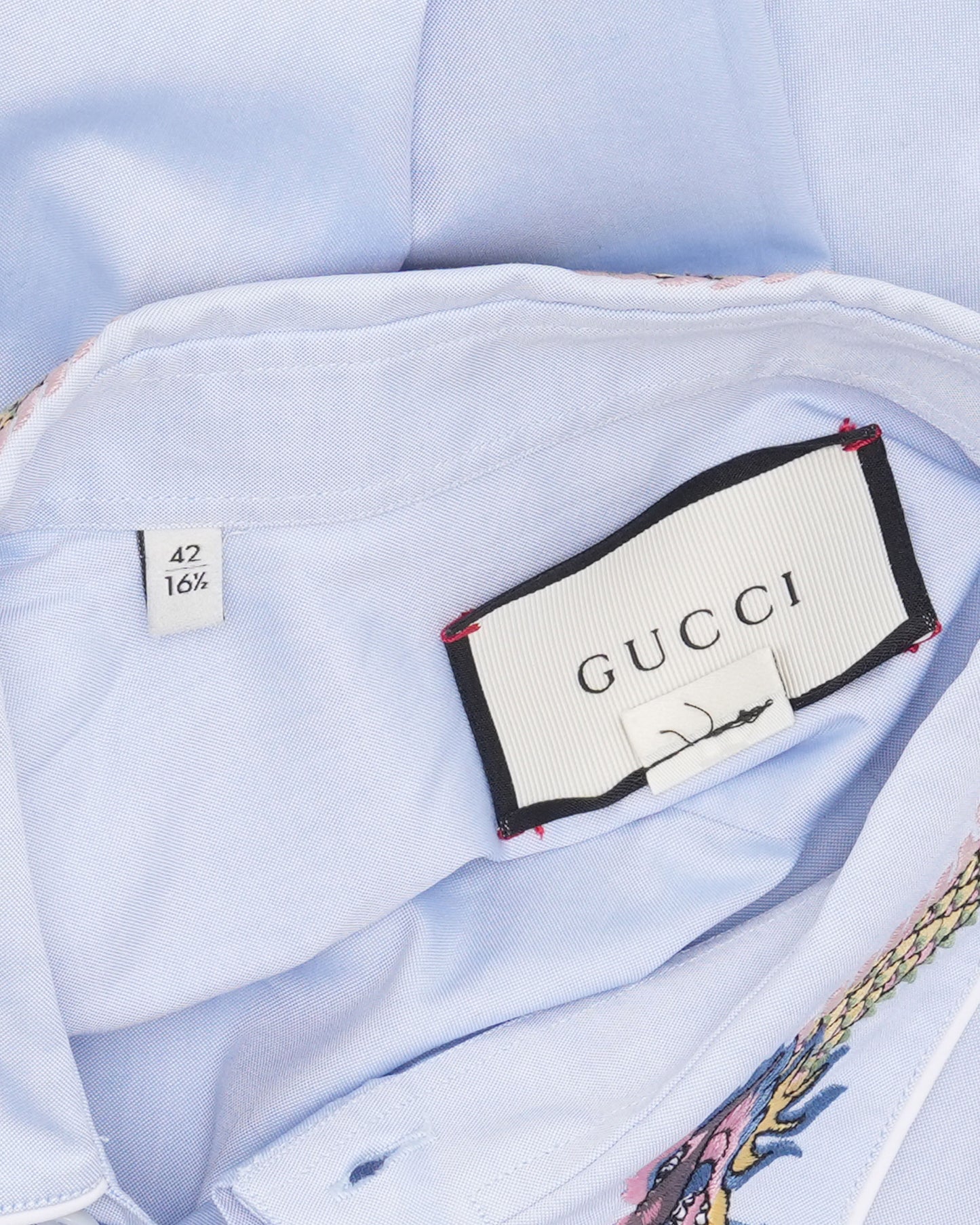 Dragon Embroidered Oxford Sleeve Shirt