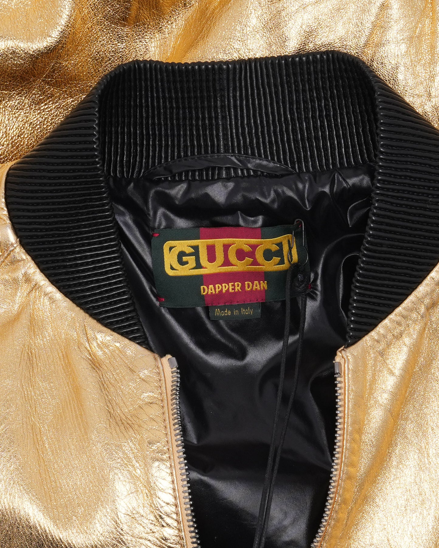 Dapper Dan Leather Bomber Jacket