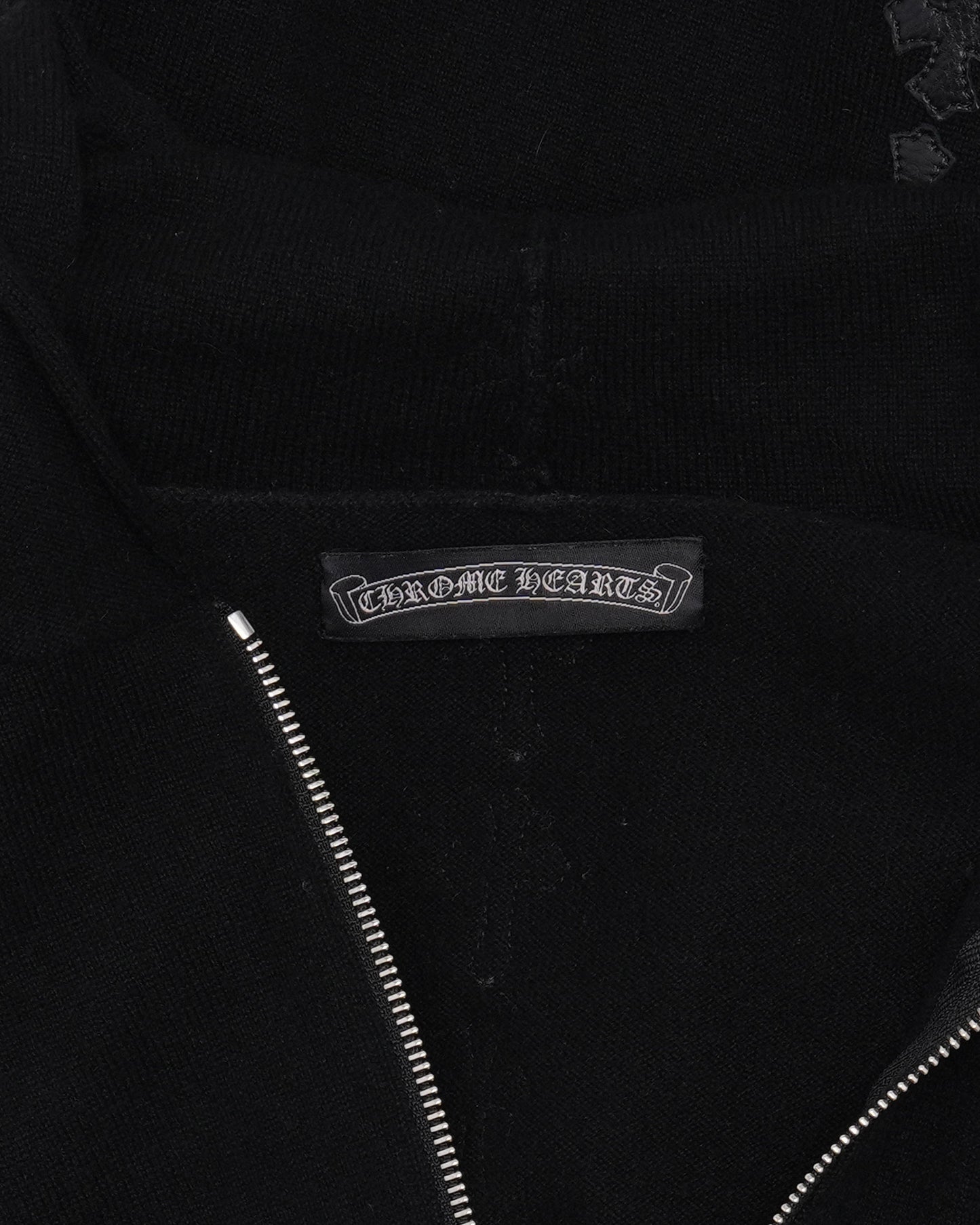 Spinal Cross Patch Cashmere Quarter Zip Hoodie