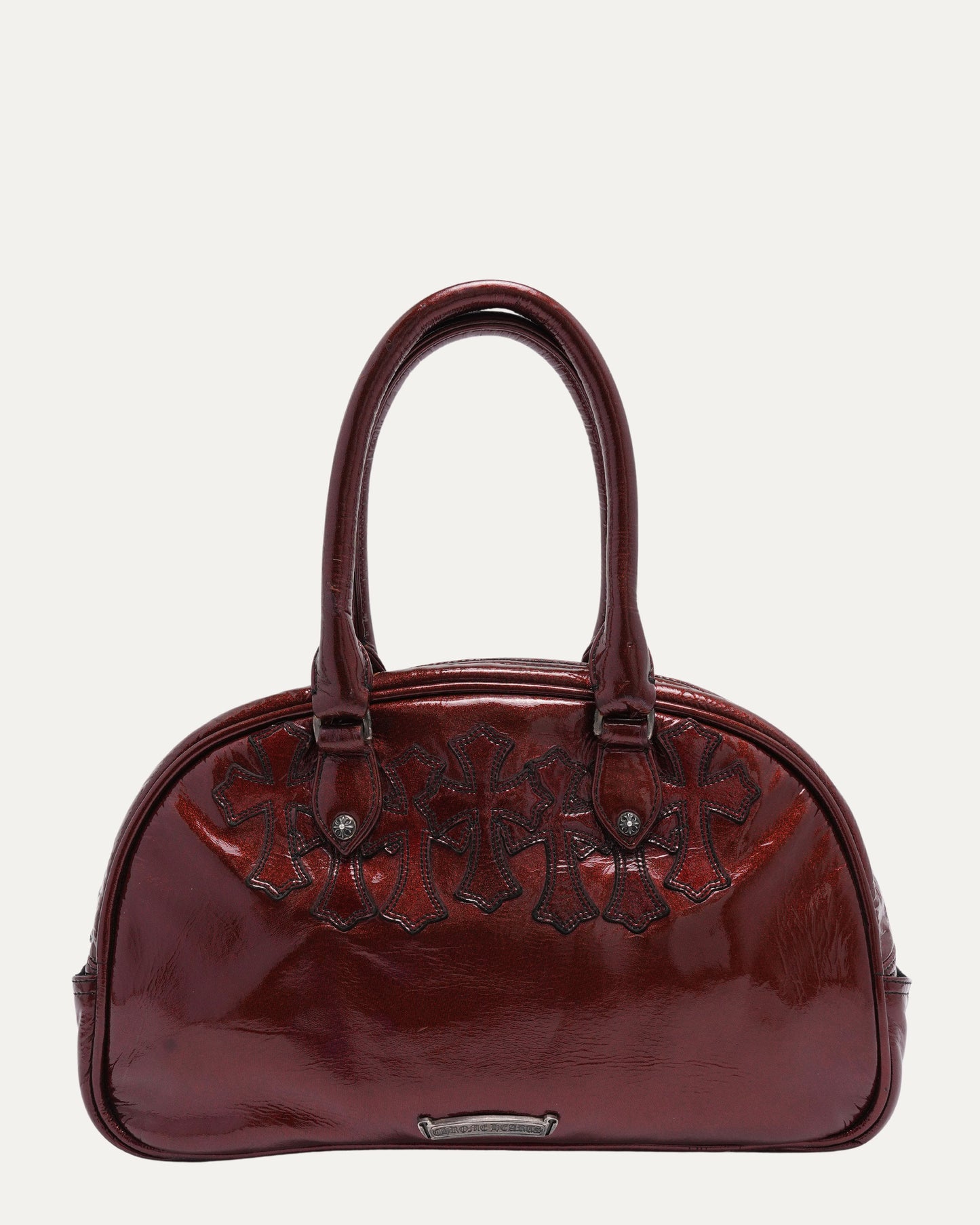 Galaxy Red Silver Embellished Cross Patch Bowling Bag