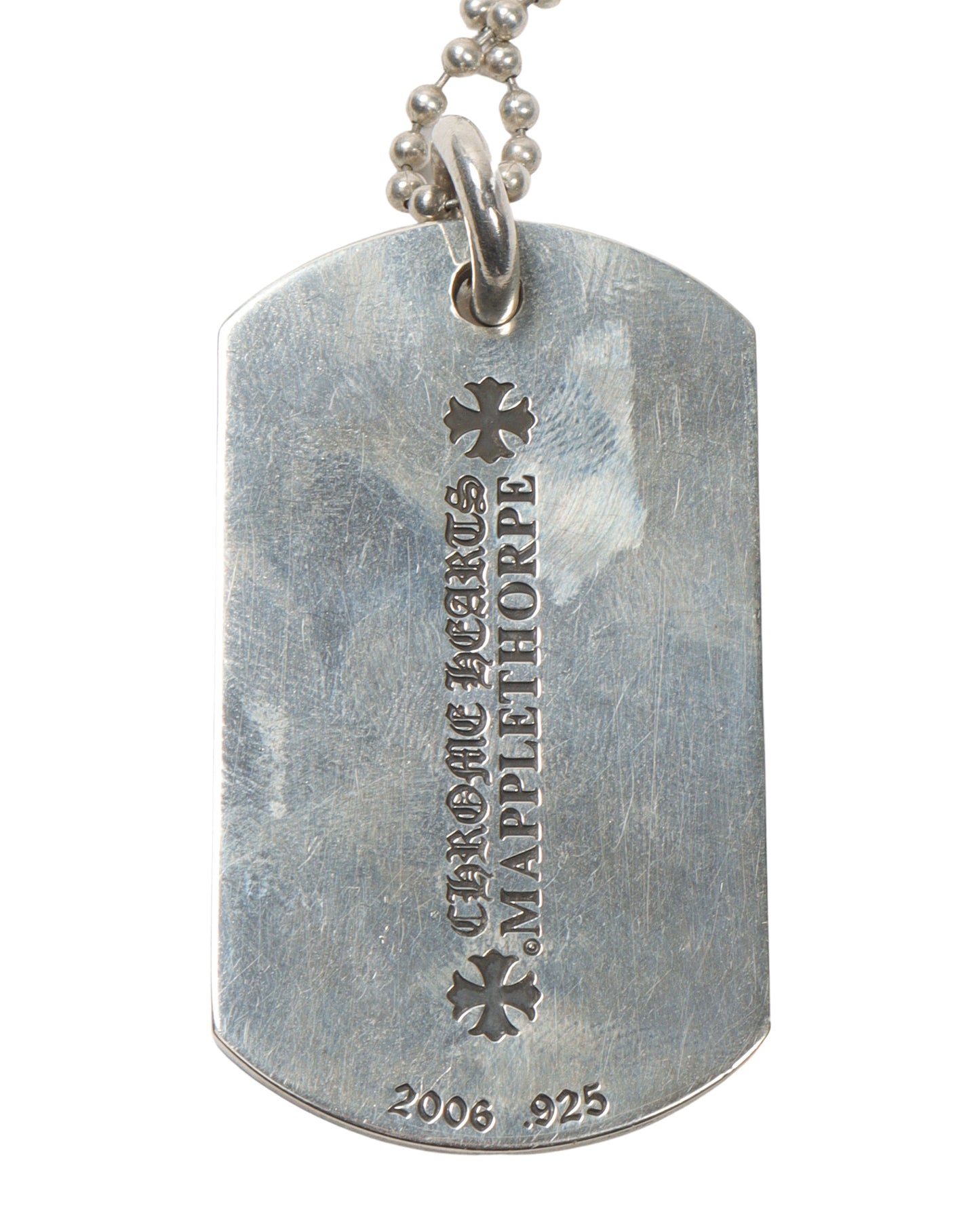Diamond Mapplethorpe Dog Tag Pendant with Chain