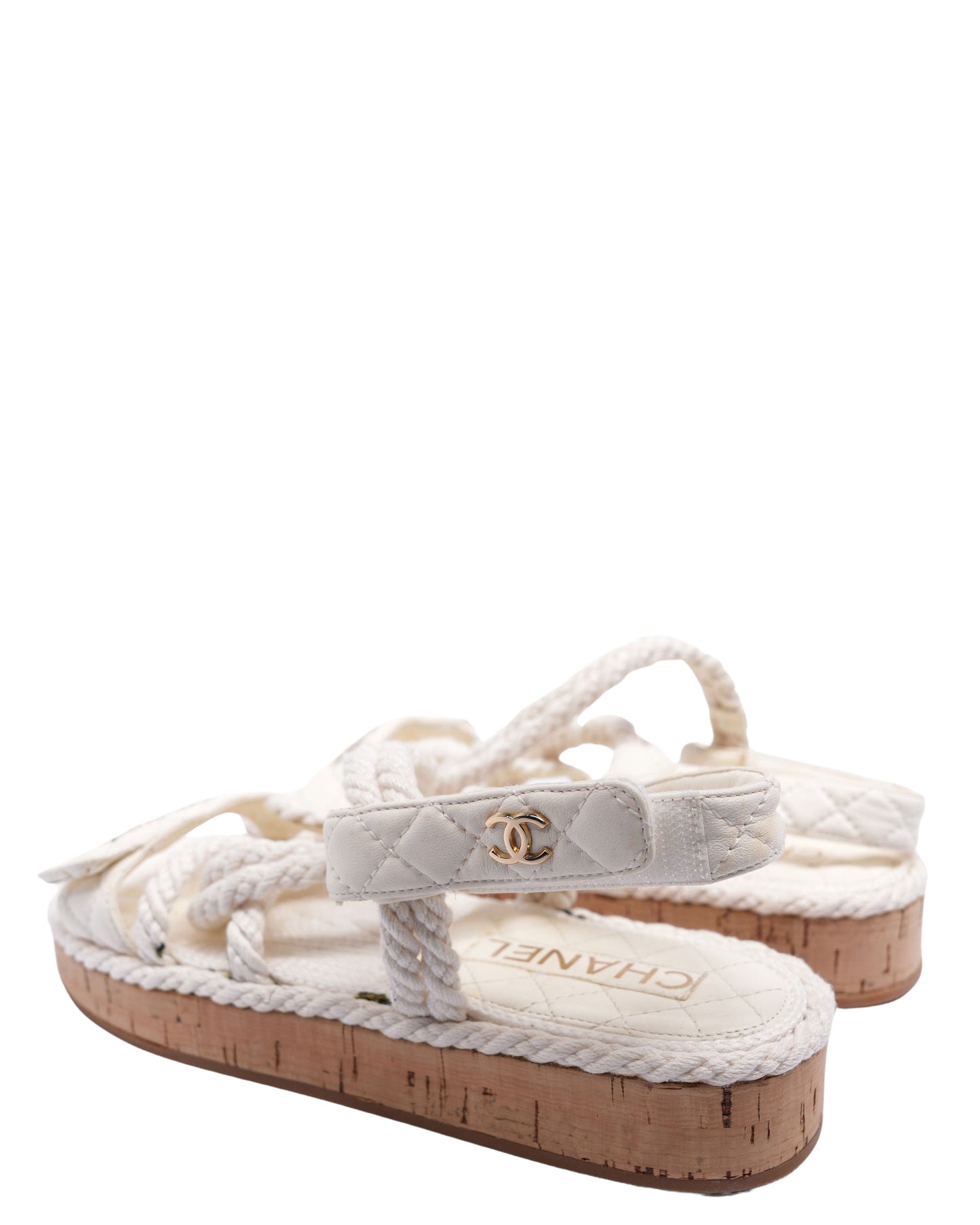 Rope, Lambskin and Cork Sandals