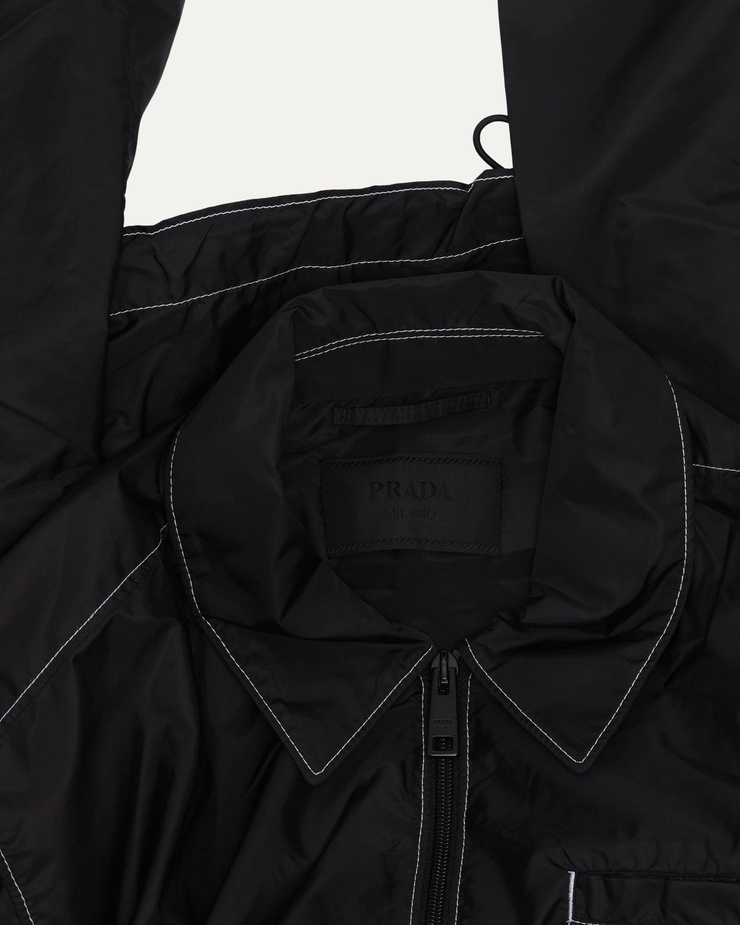 Contrast Stitch Nylon Blouson Jacket