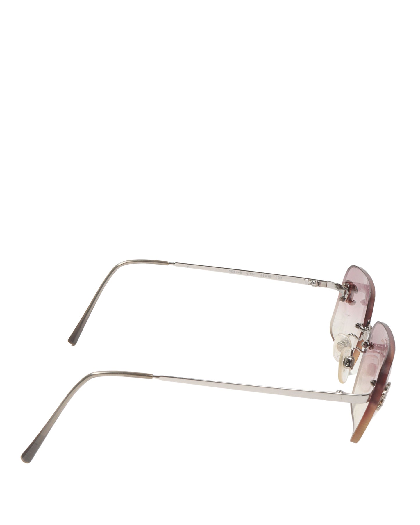 Vintage Diamond Rimless Square Sunglasses