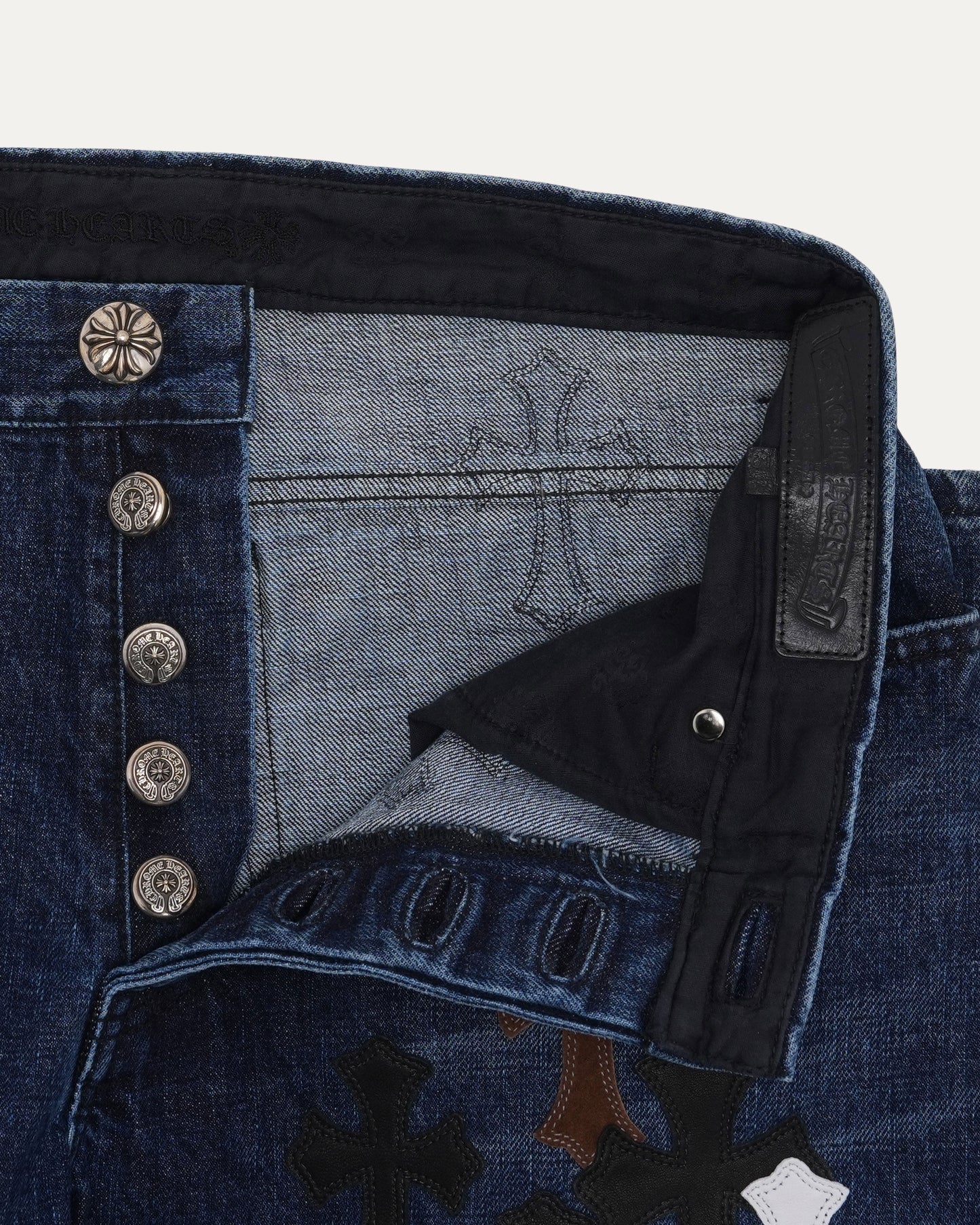Turbo Diesel Cross Patch Fleur Knee Jeans
