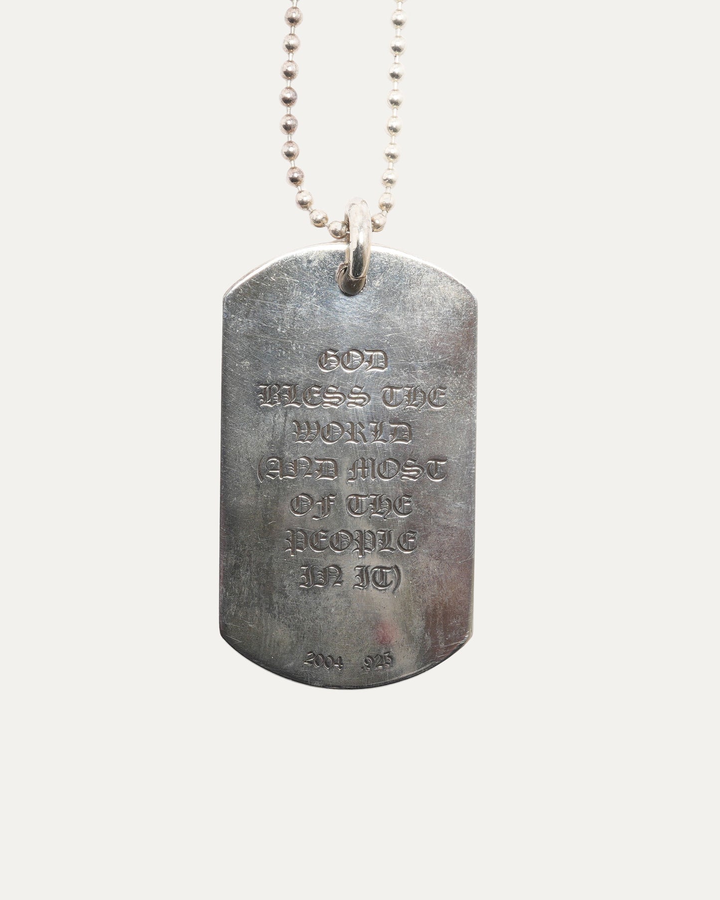 Cemetery Cross Dog Tag with Ball Chain