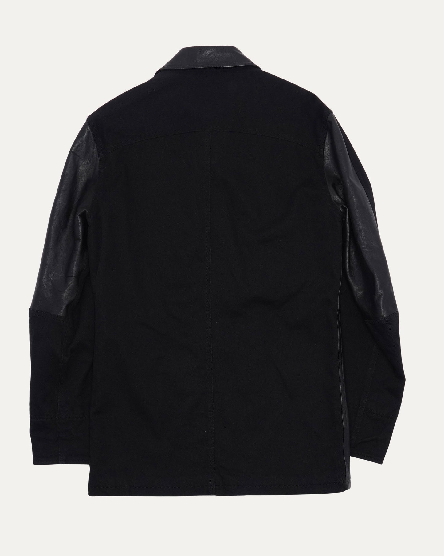 Leather Wool Shirt Jacket