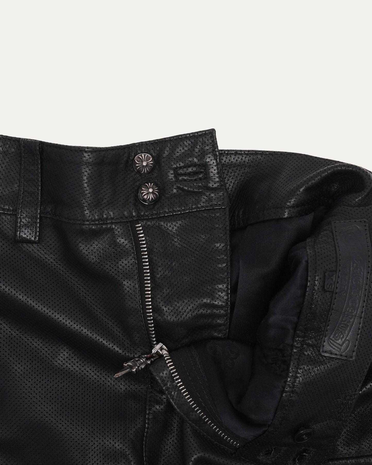 Perforated Leather Cargo Skirt