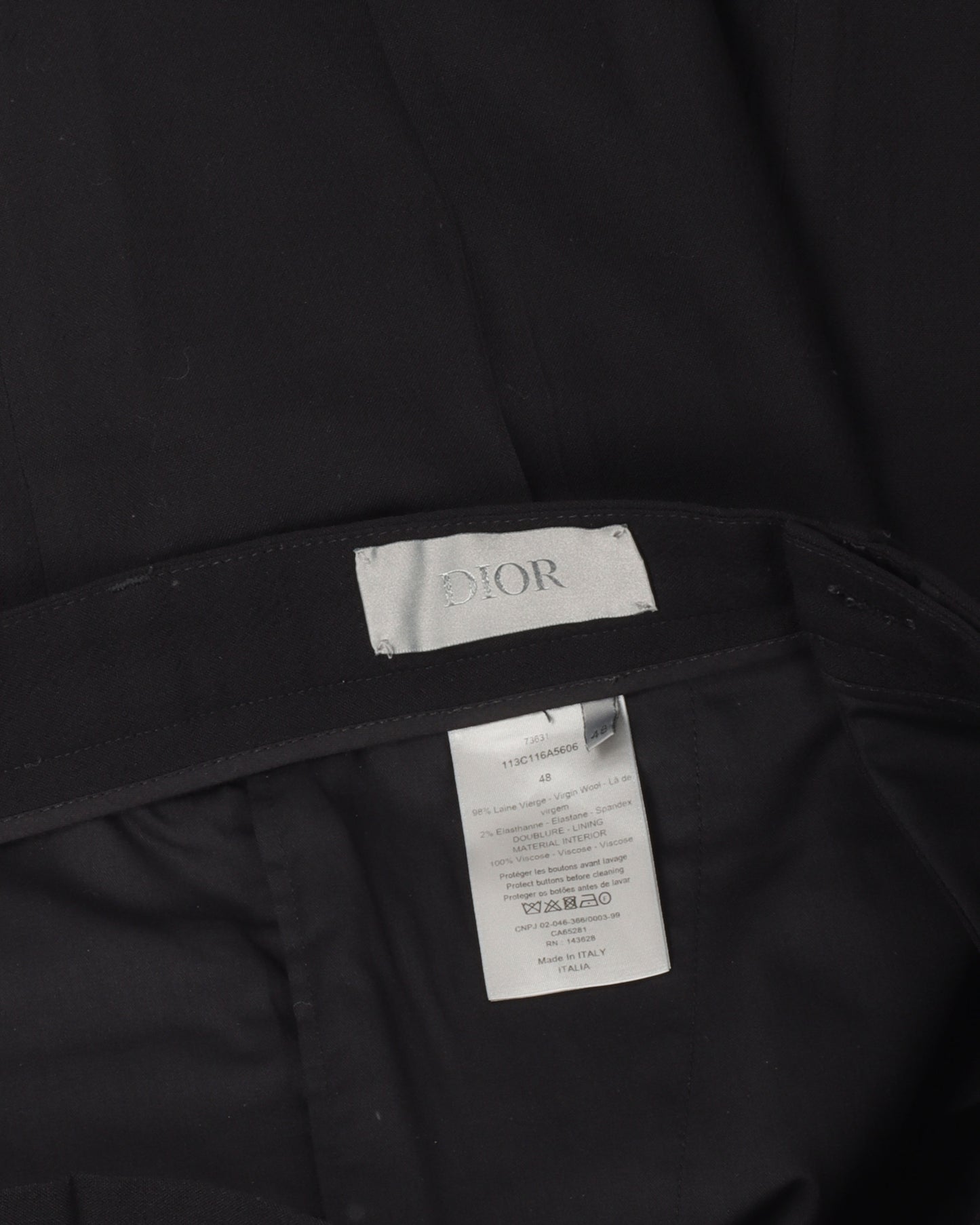 Wool Blend Pleated Trousers