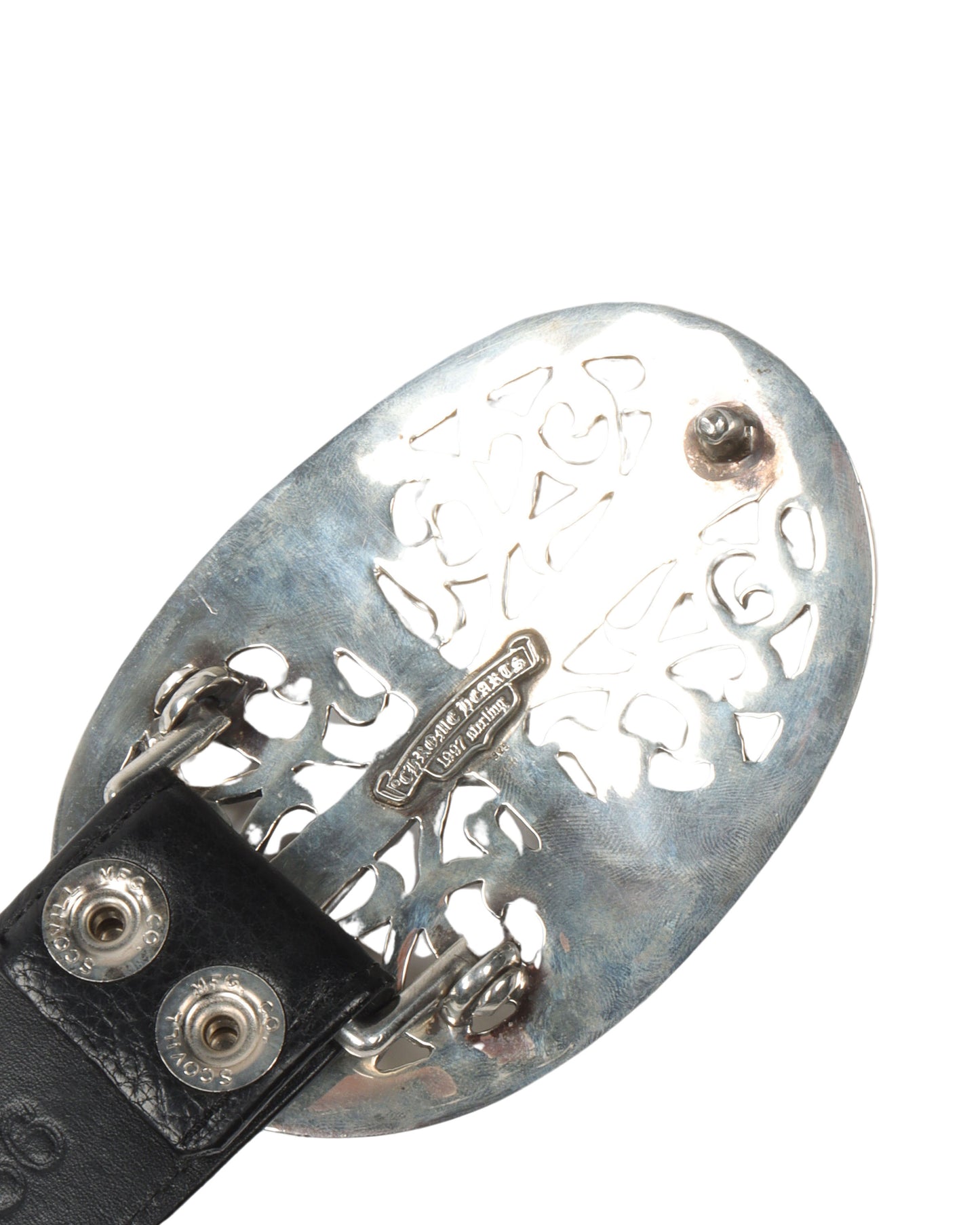 XXL Oval Cross Buckle Punk Studded Belt