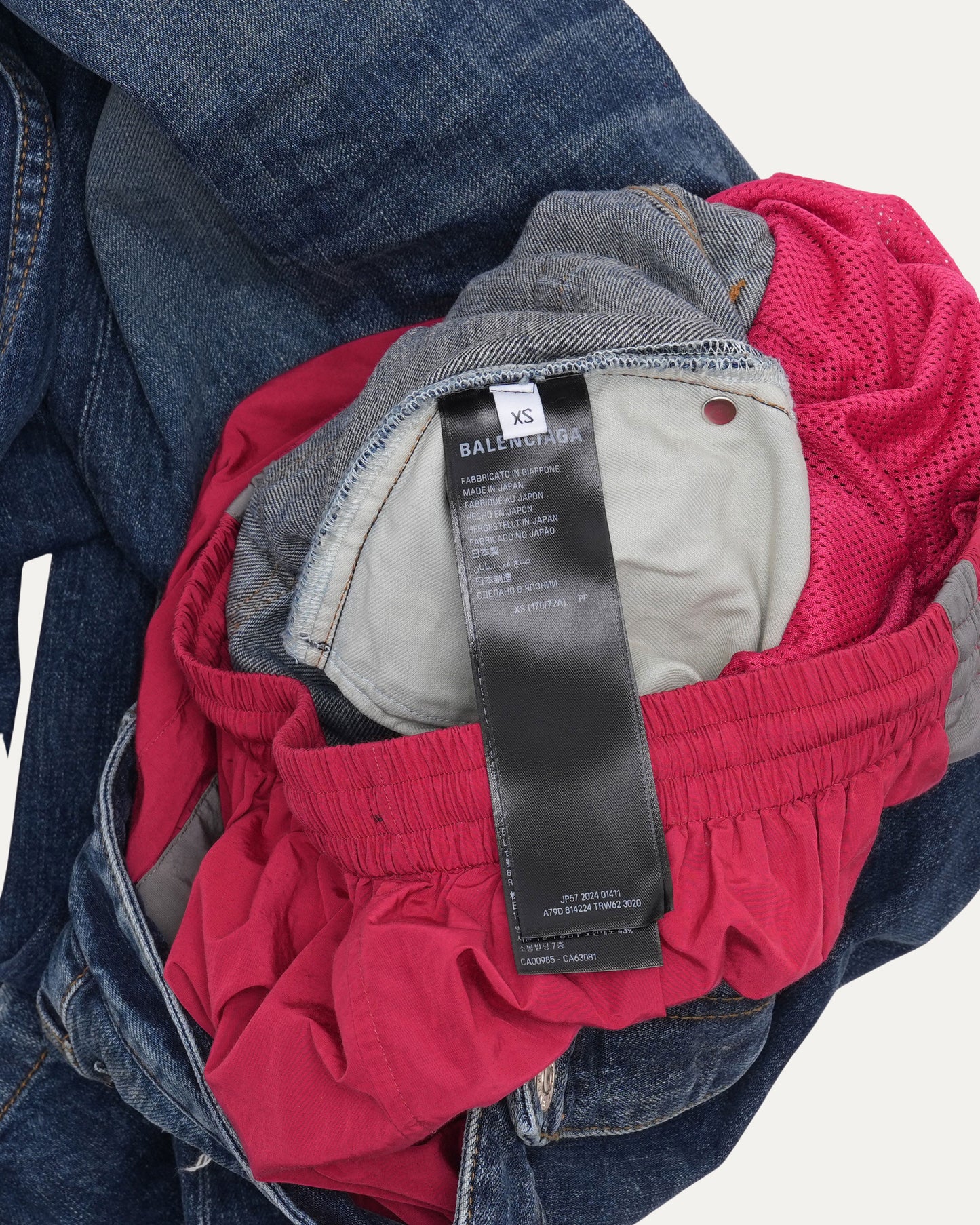 Double Waist Track Pant Layered Jeans