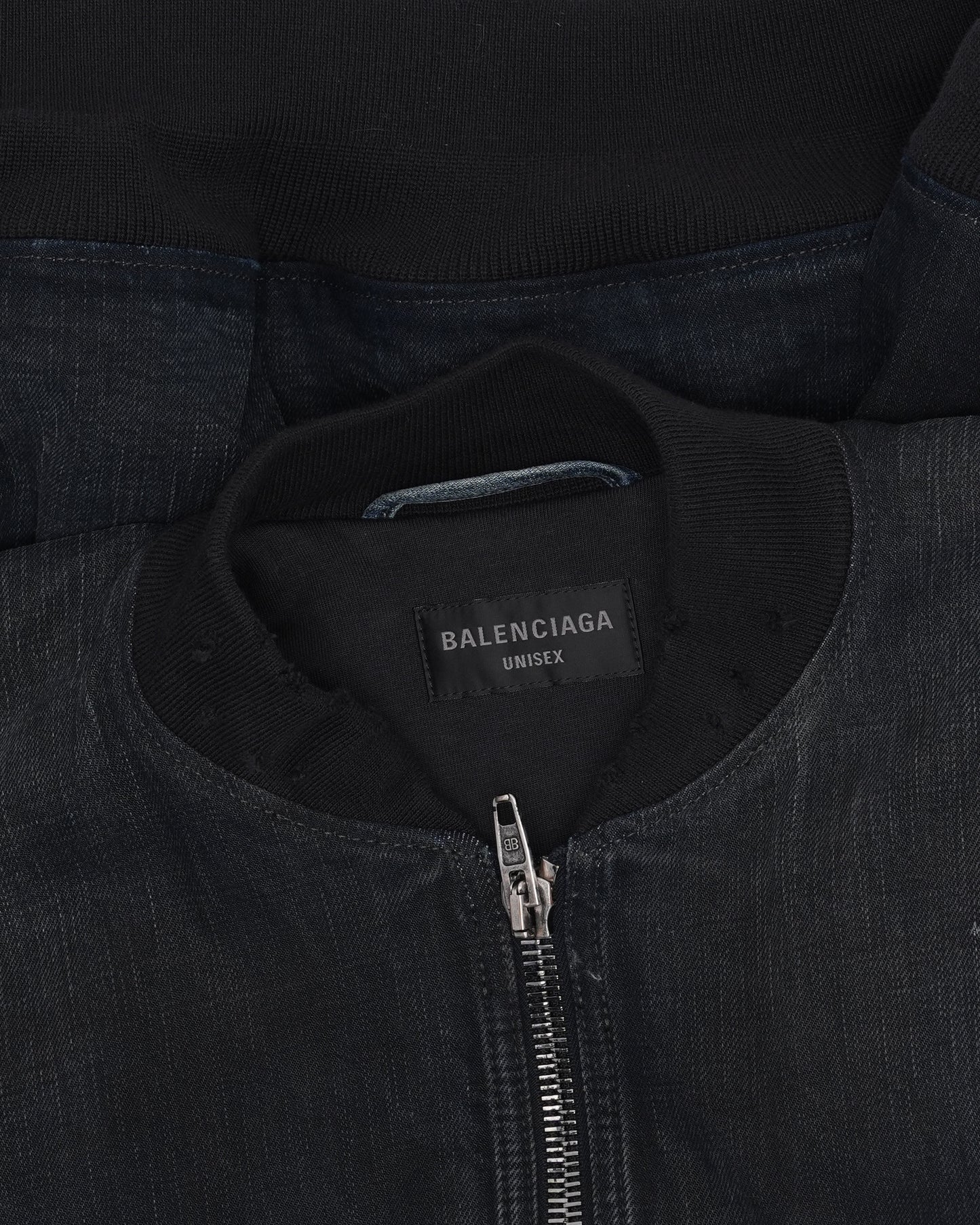 Distressed Oversized Denim Bomber Jacket