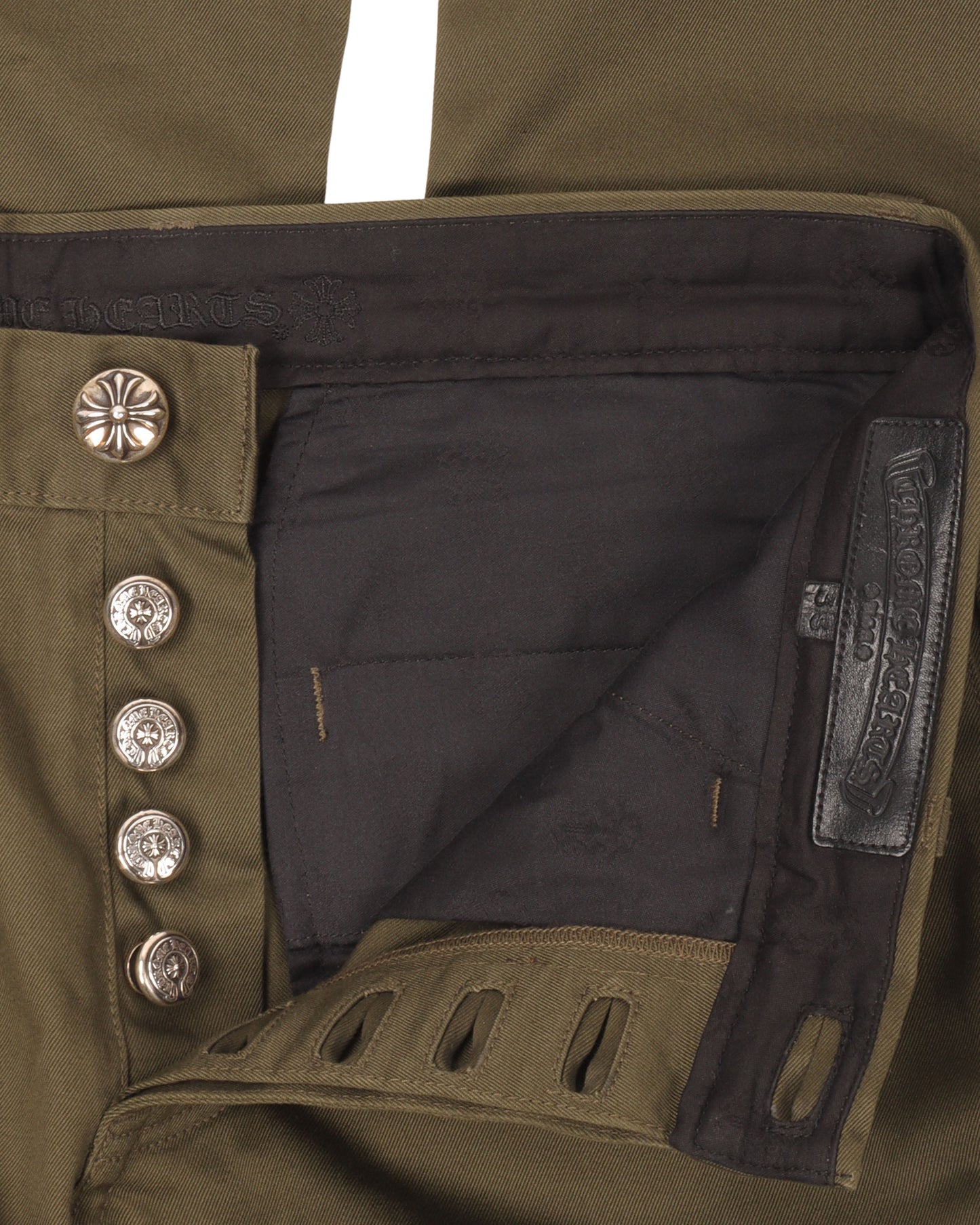 Leather Cross Patch Chino Pants