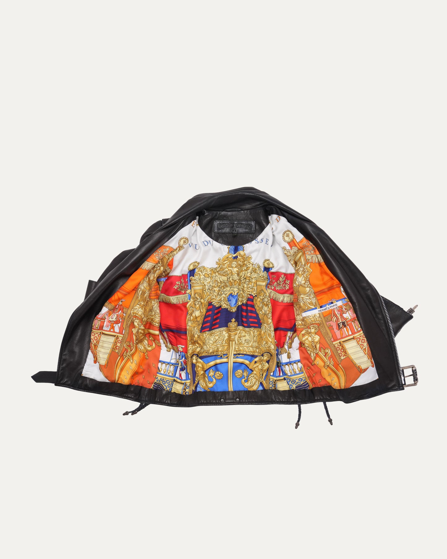Hermes Silk Lined JJ Dean Leather Jacket