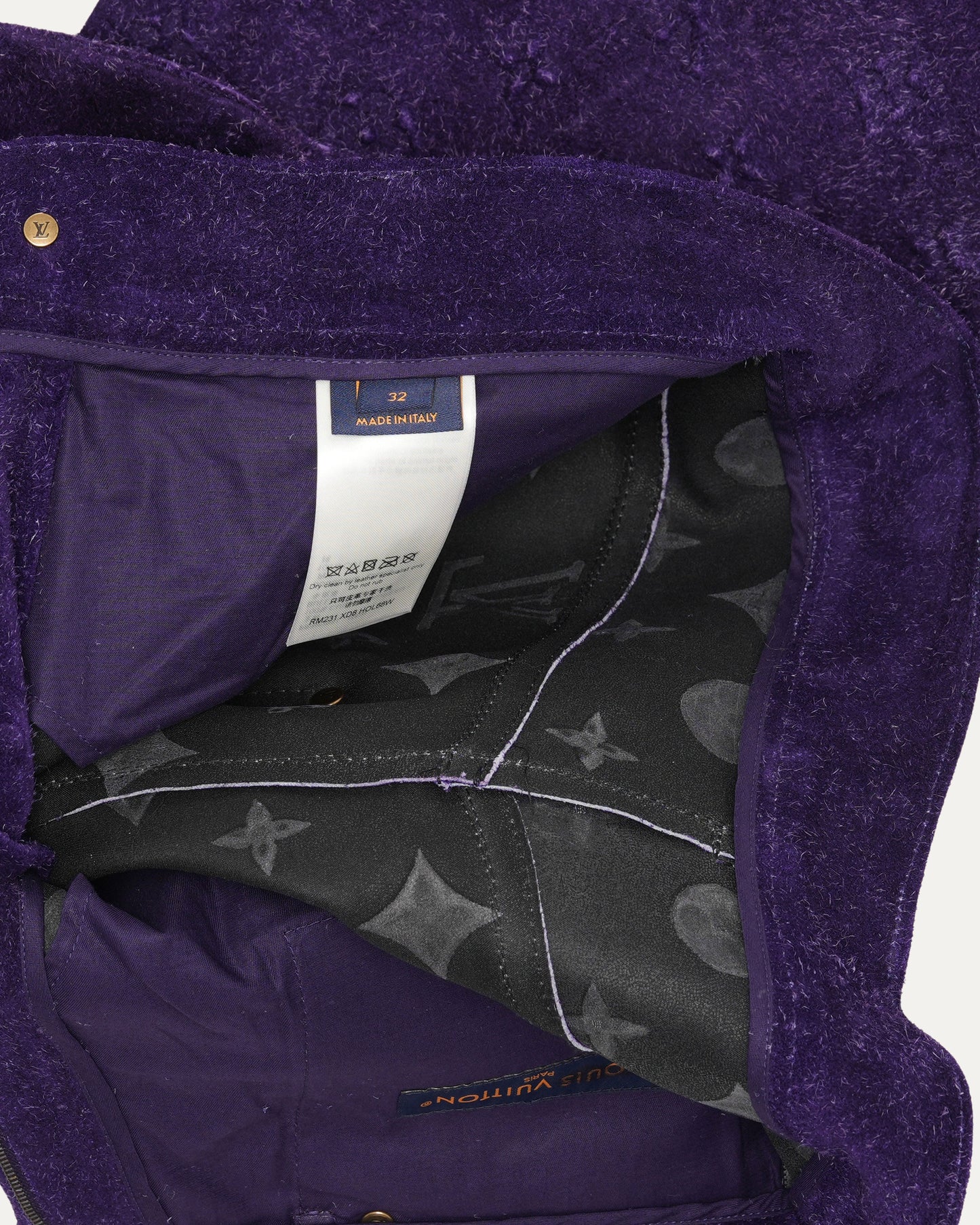 Monogram Embossed Suede Carpenter Pants