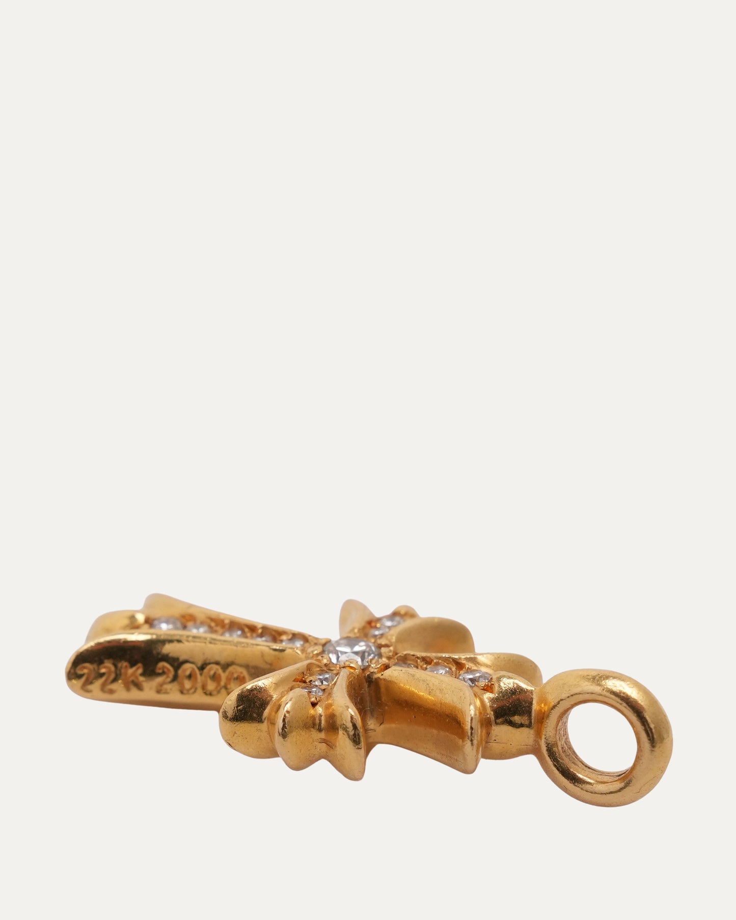 Gold Diamond Tiny Fat Pendant