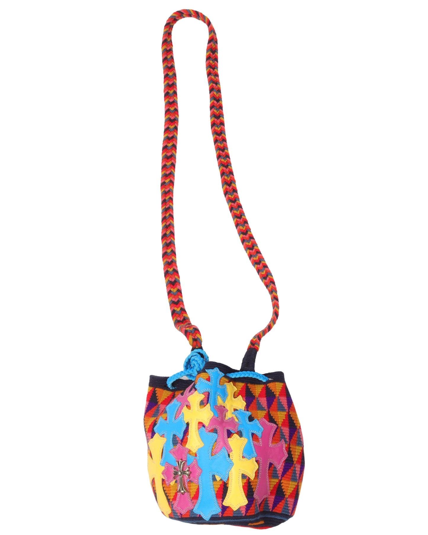 Guanabana Silver Embellished Cross Patch Bag