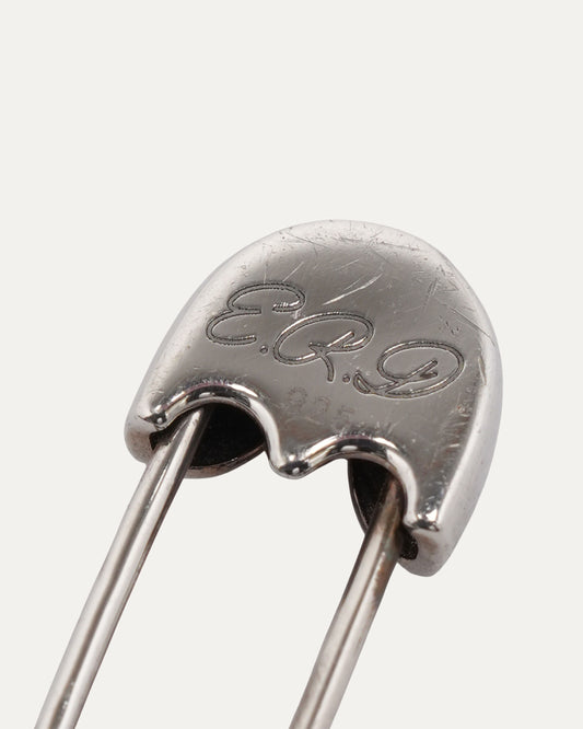 Engraved Silver Safety Pin