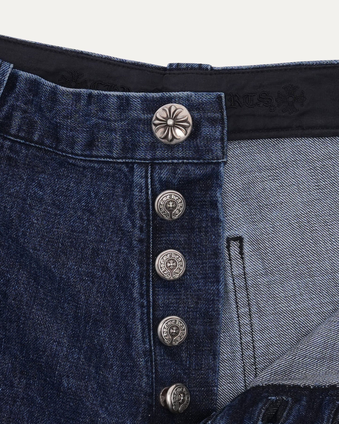 Turbo Diesel Cross Patch Double Knee Jean Shorts