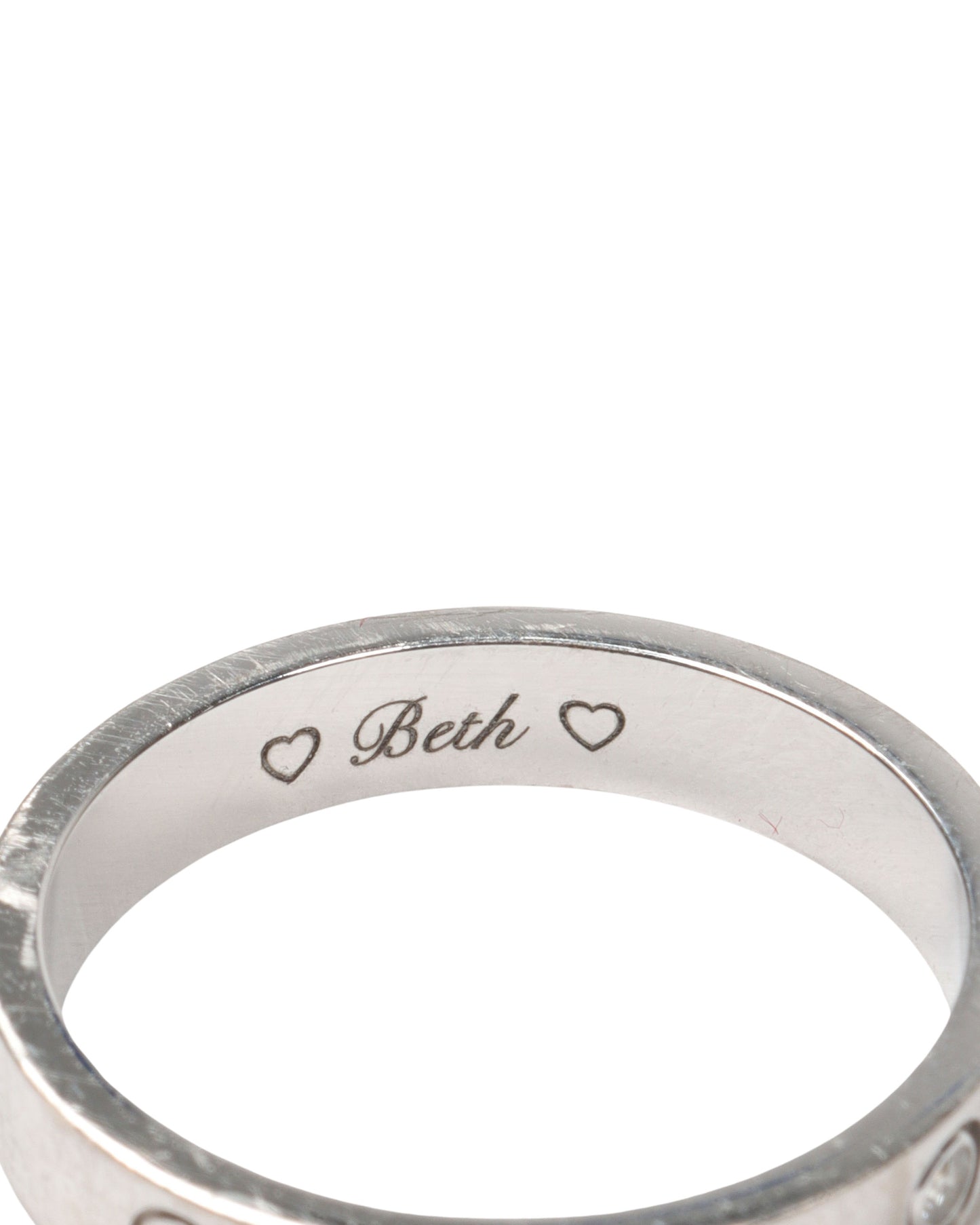 Engraved Diamond Love Ring