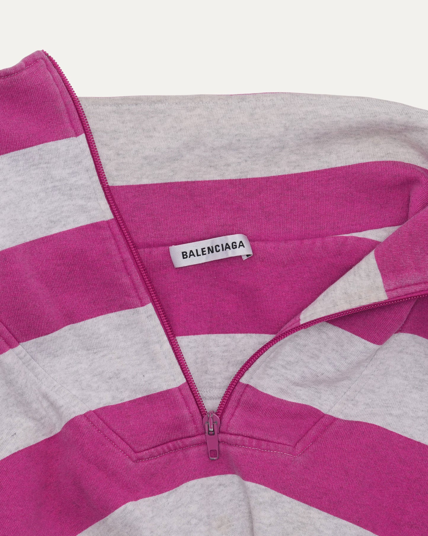 Striped Quarter Zip Sweatshirt