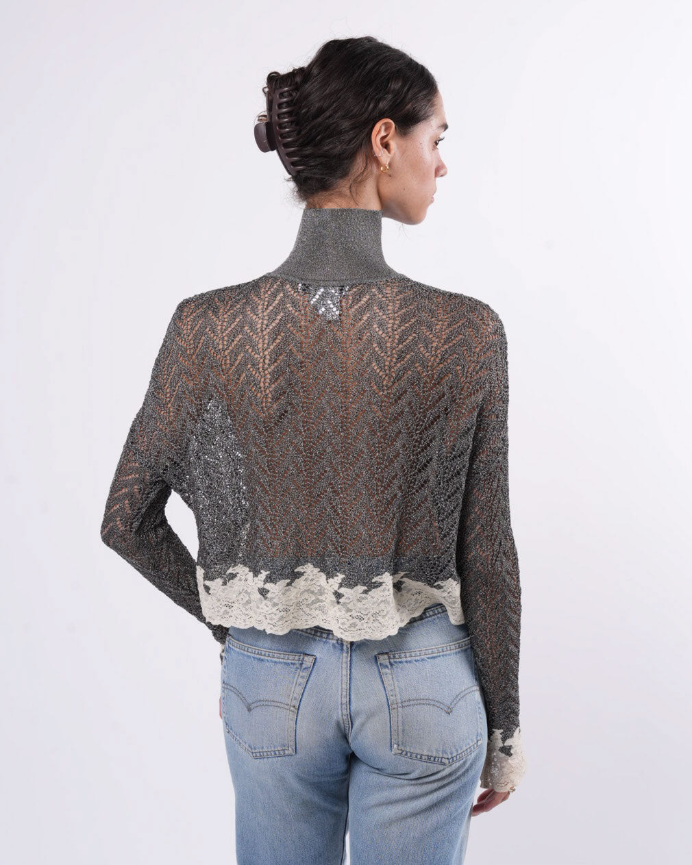 Galliano Era FW 1998 Silver Foiled Sweater