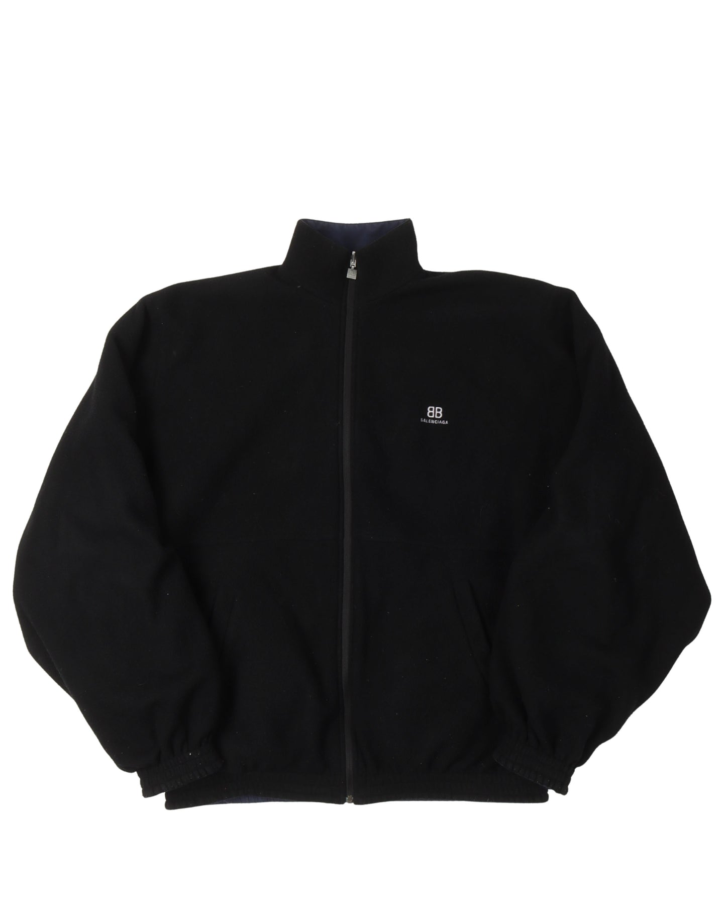 Oversized Reversible Nylon & Fleece Track Jacket