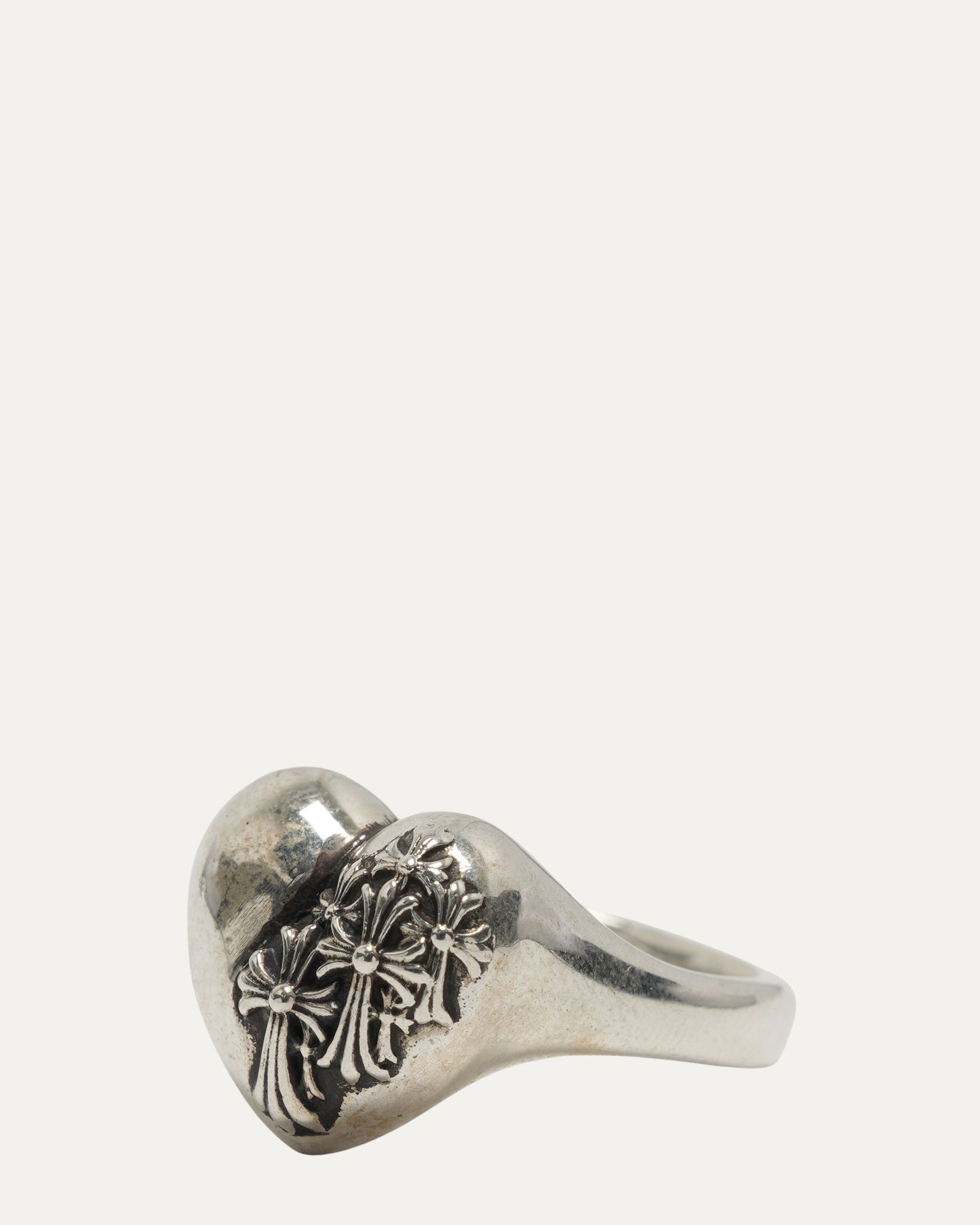 Cemetery Cross Heart Ring