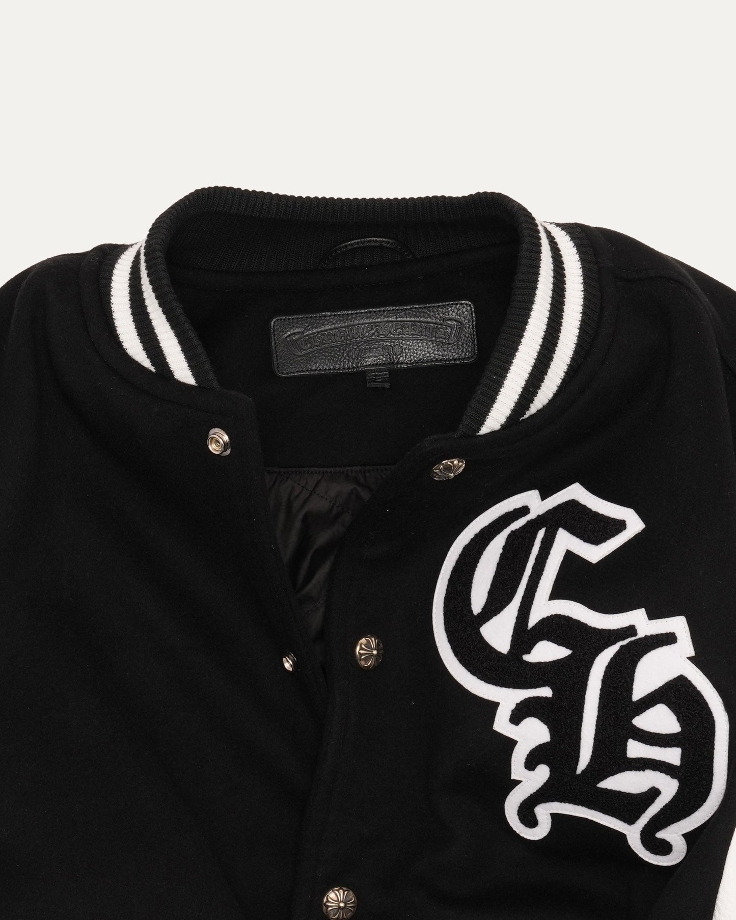 Cashmere and Leather Varsity Jacket