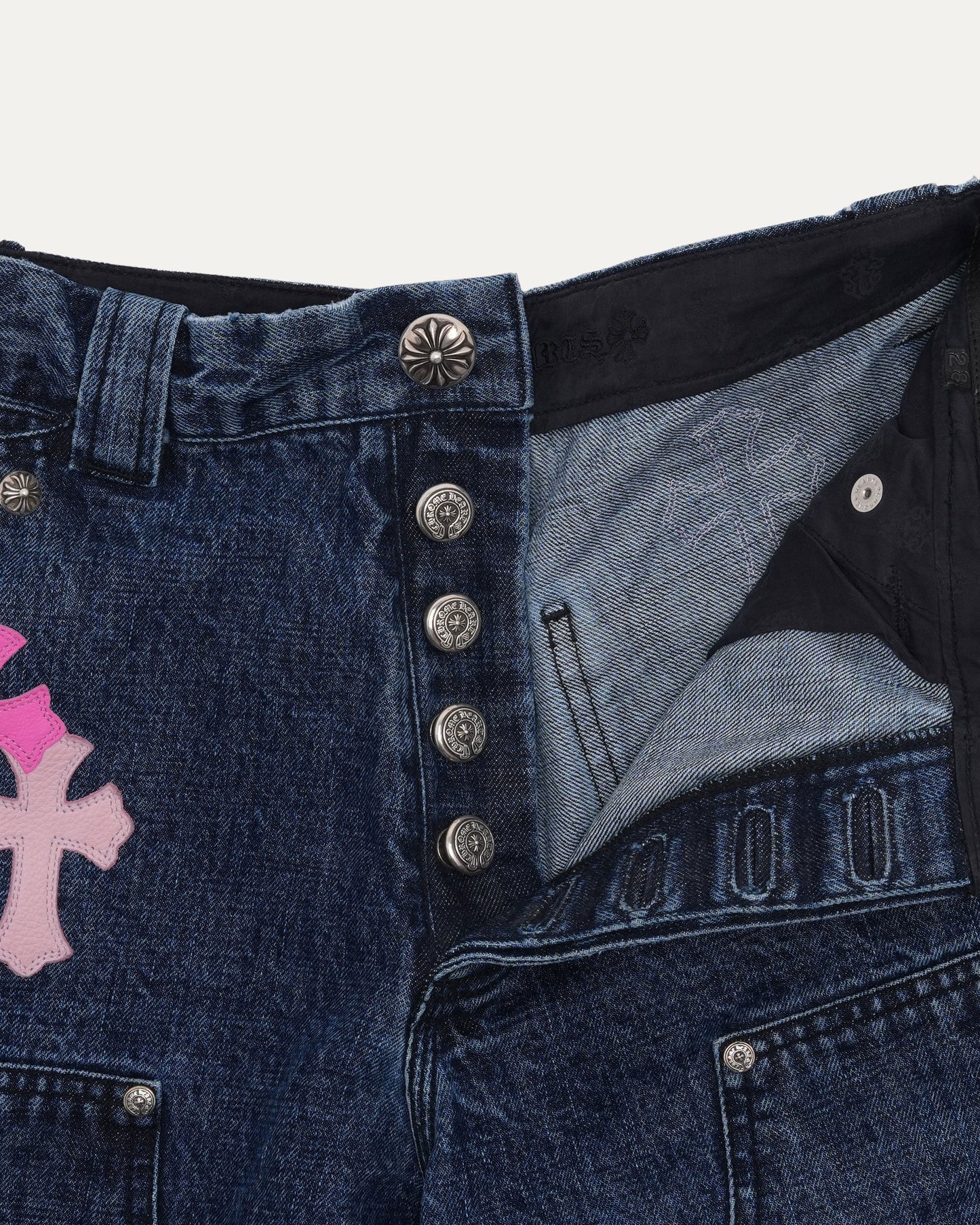 Turbo Diesel Cross Patch Double Knee Jean Shorts