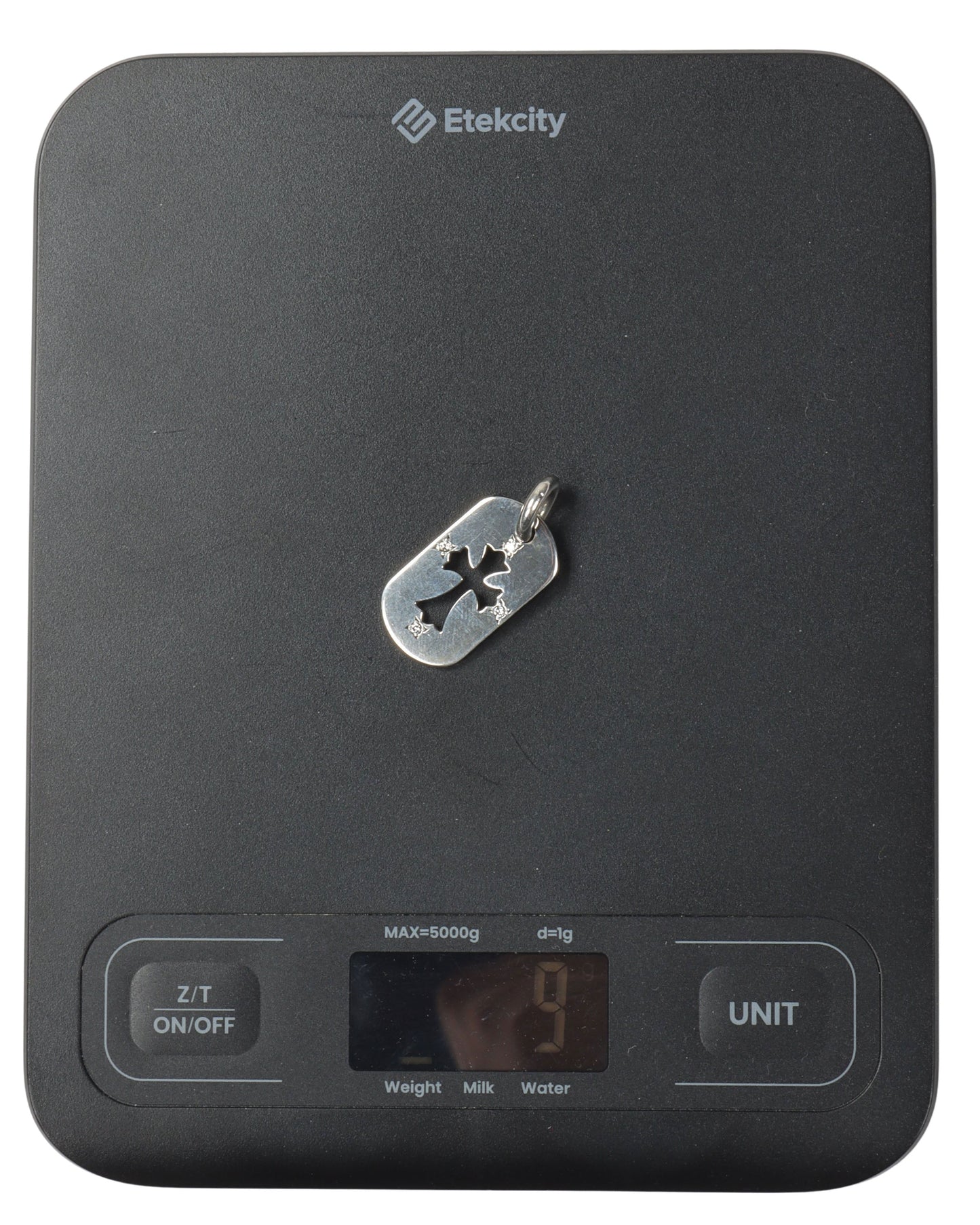 Diamond Cross Dog Tag Pendant